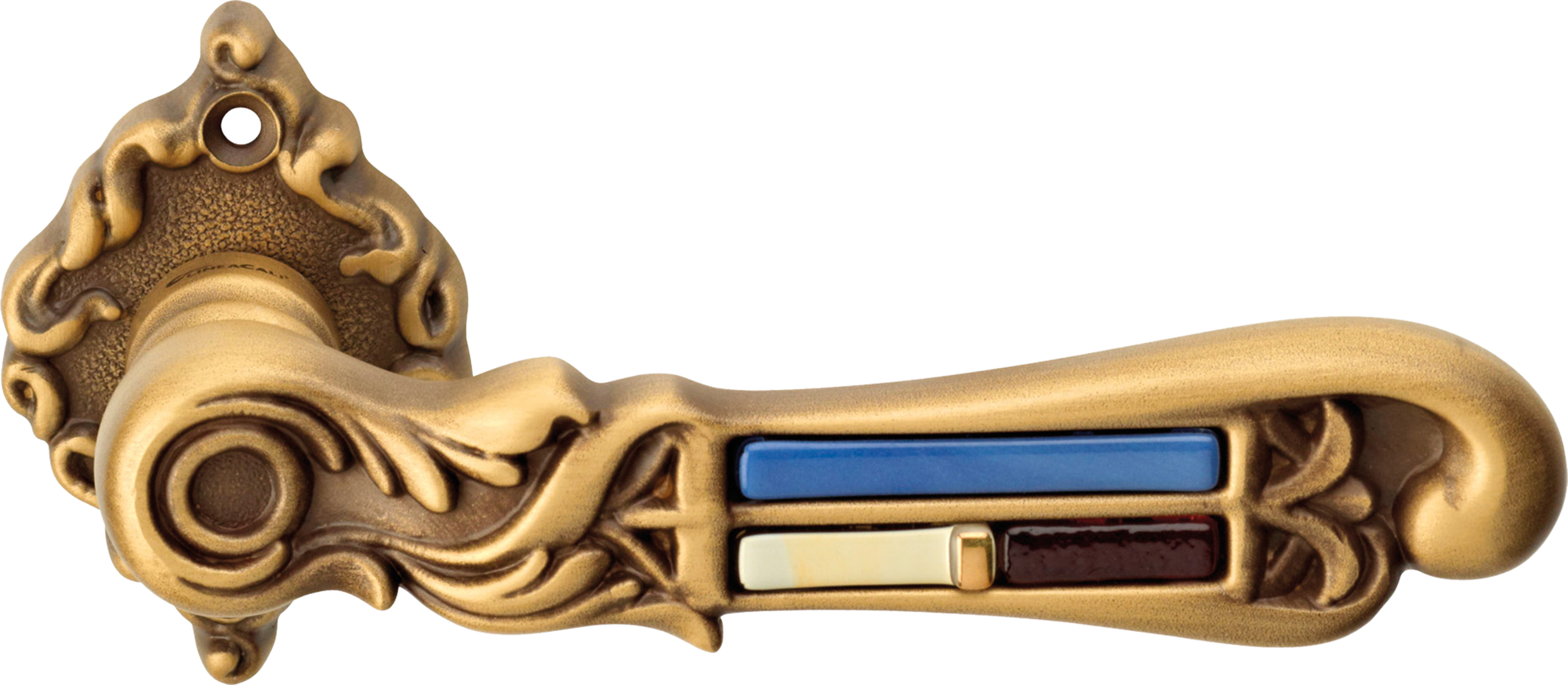 Juego de manilla con roseta prisma contemporánea de latón bronce envejecido