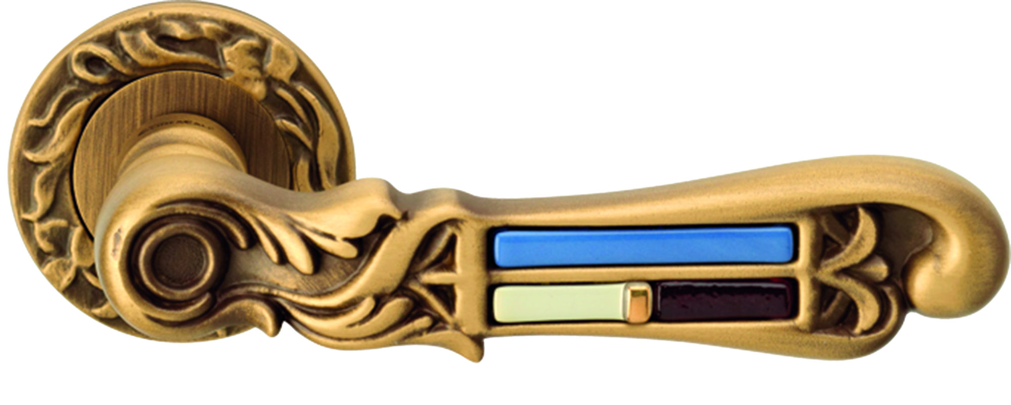 Juego de manilla con roseta prisma contemporánea de latón bronce envejecido