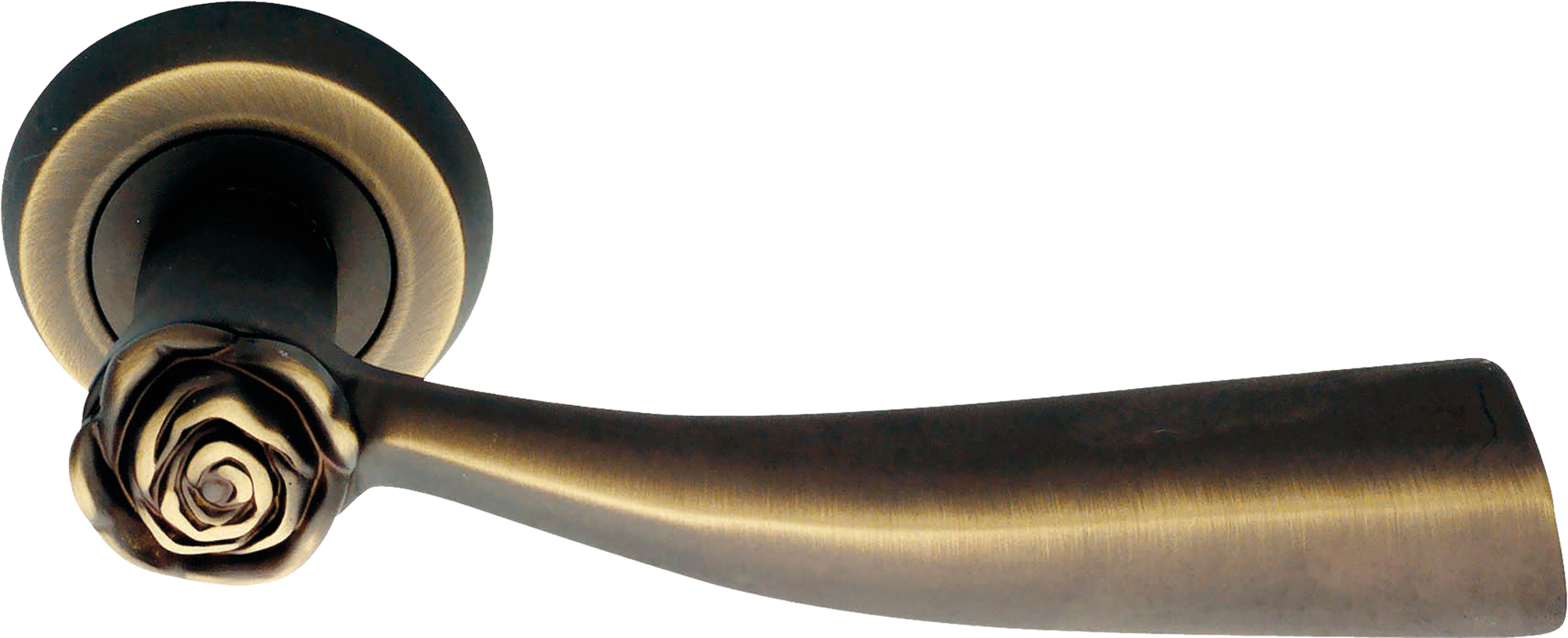 Juego de manilla con roseta prisma contemporánea de latón bronce envejecido