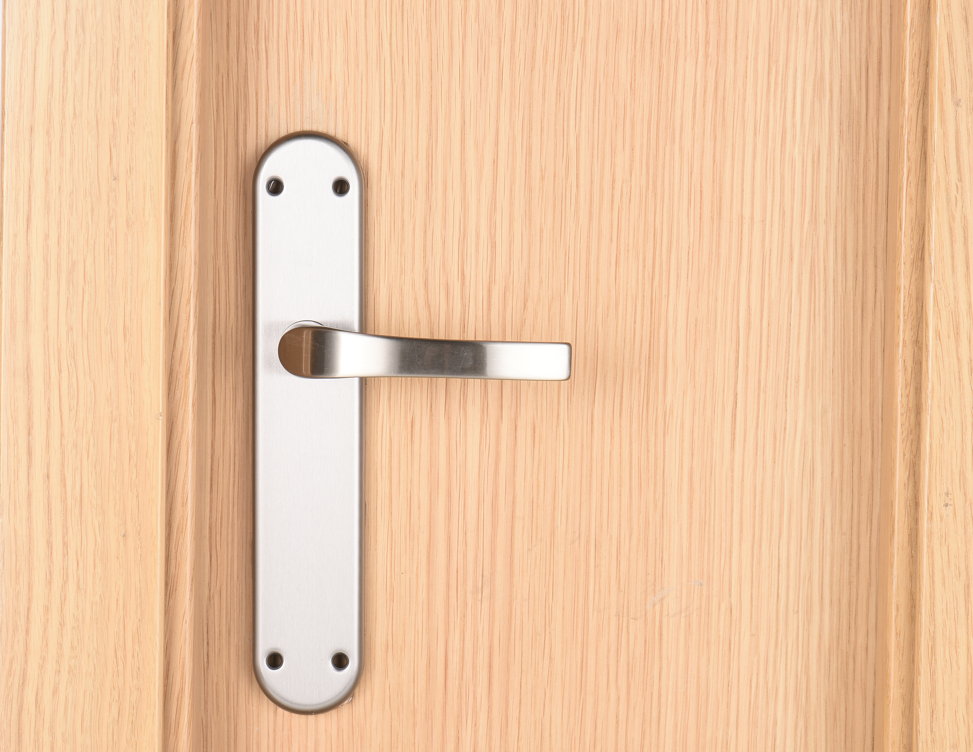 Manilla de placa para puerta Novara de zamak niquel satinado - 4