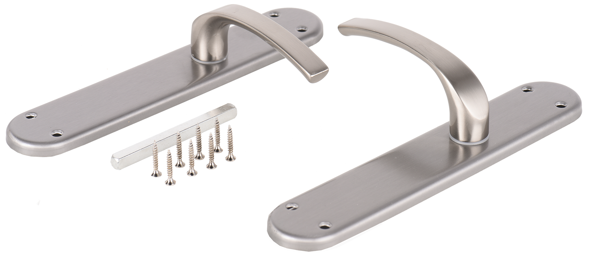 Manilla de placa para puerta Novara de zamak niquel satinado - 2