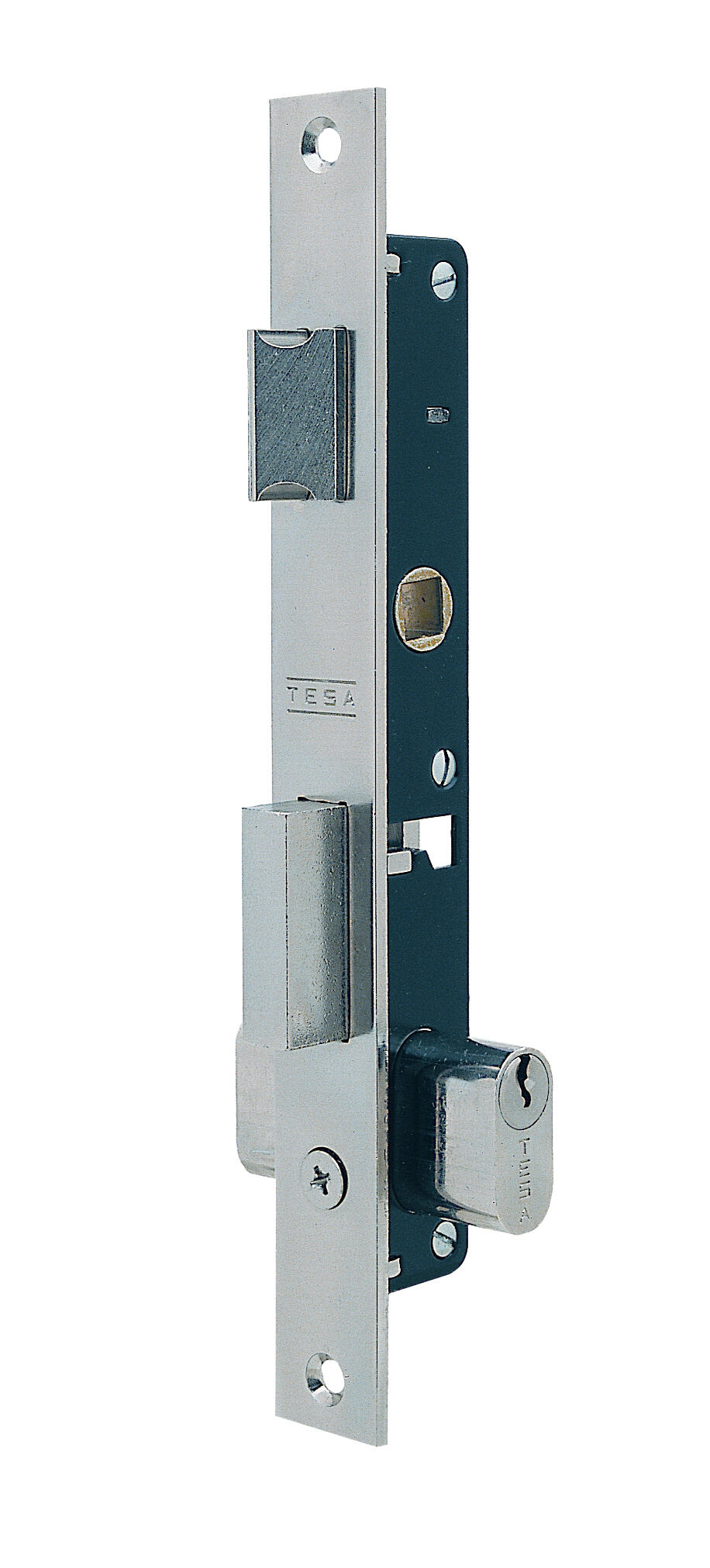 Cerradura de embutir de 13.5 mm de entrada y 65 mm entre eje de cincado