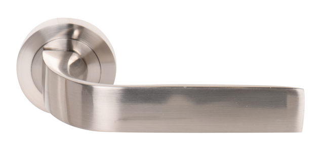 Juego de manilla con roseta Budapest de aluminio satinado