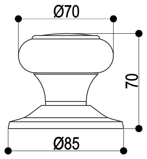Pomo de puerta de latón envejecido - 2