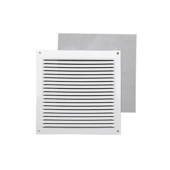 Grelha ventilação s/b com mosqueteira 17x17cm branco