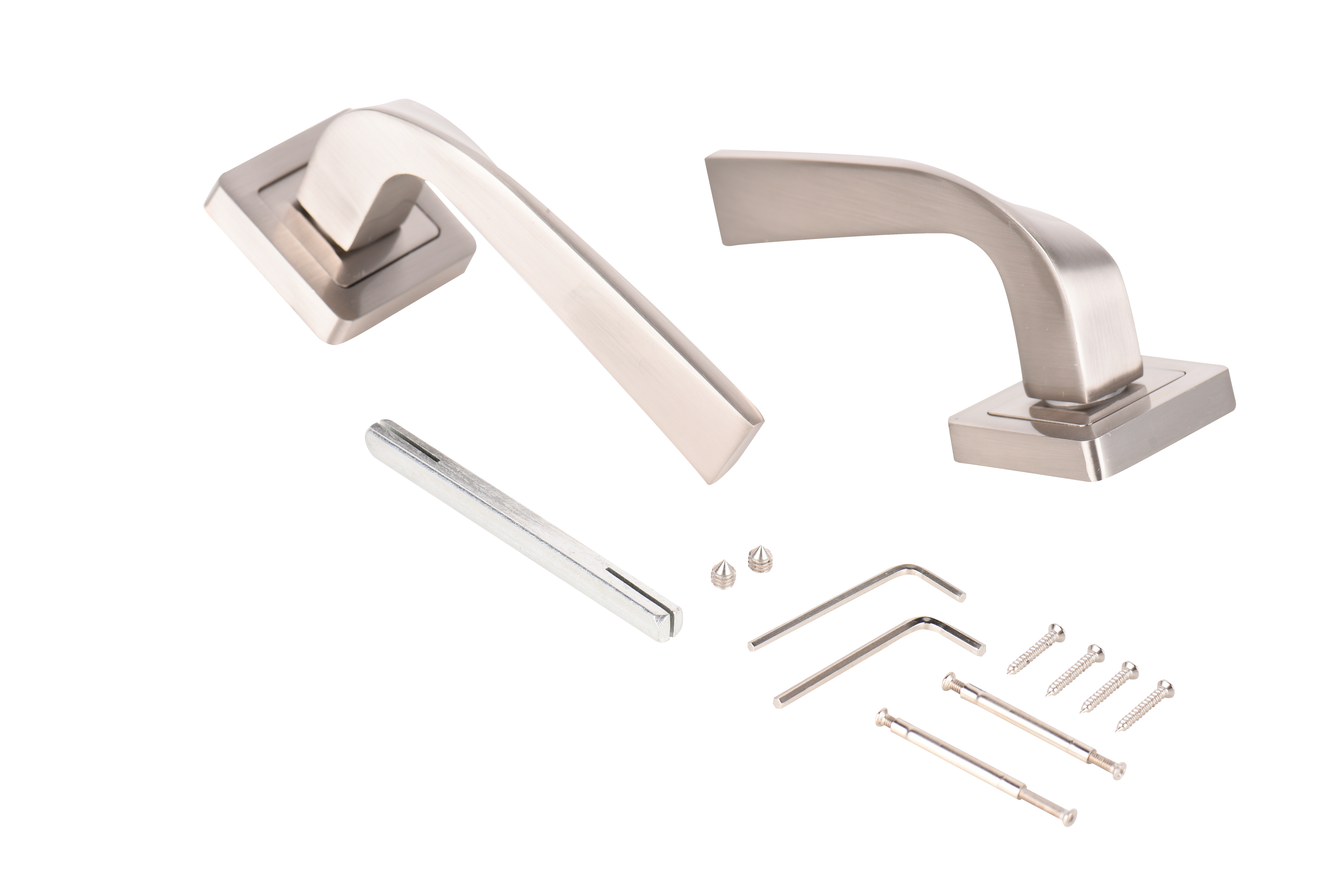 Juego de manilla con roseta cuadrada INSPIRE serie Oslo en zamak niquelado cromo - 5