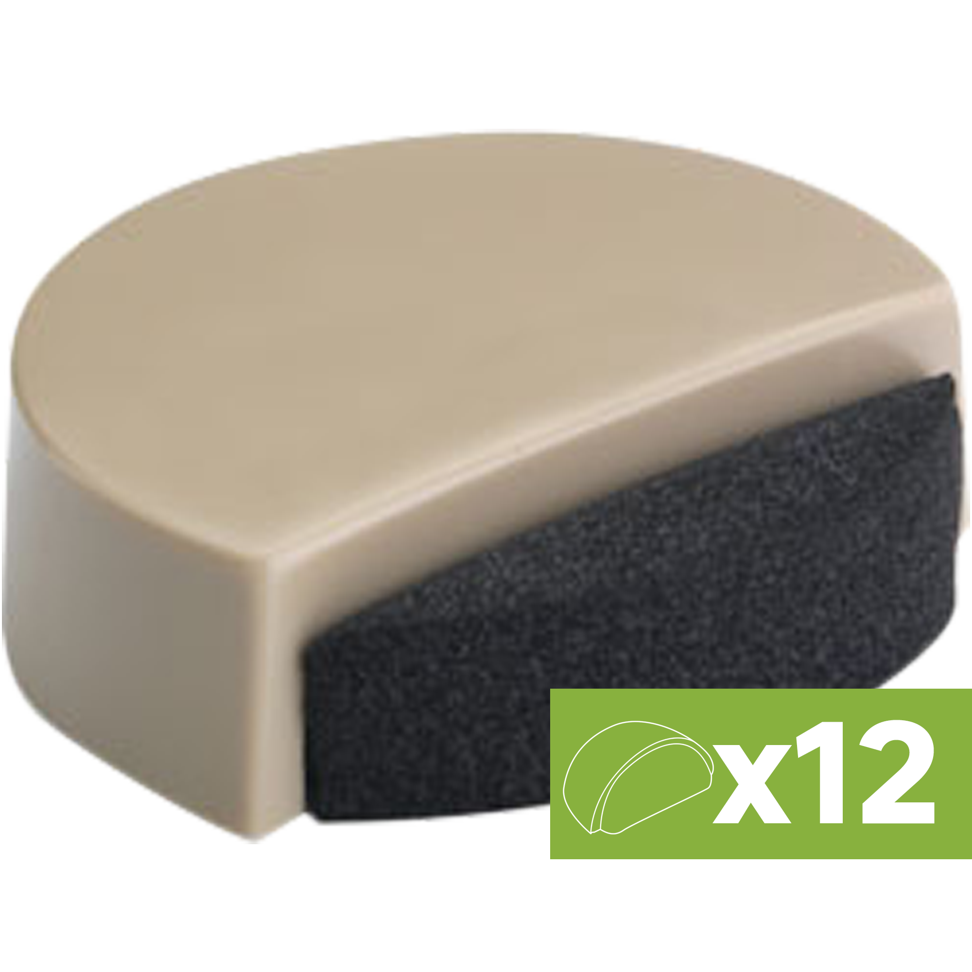 Lote 12 topes para puerta adhesivos de suelo color beige