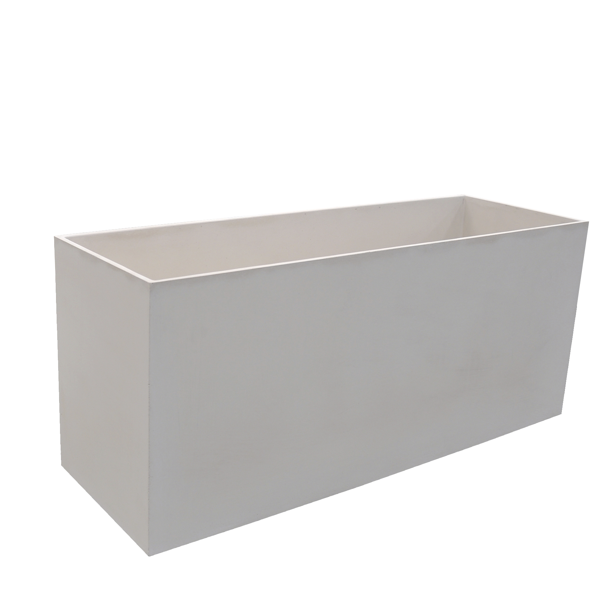 Maceta rectangular de hormigón movelar 38.5 x 48 x 118 cm blanco