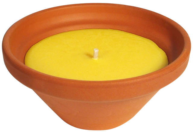 Vela de citronela vasija terracota 7x15,5 cm para exterior, ahuyenta mosquitos