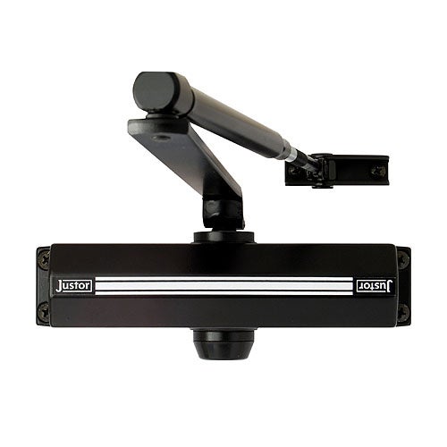 Brazo muelle para puertas reversible en aluminio negro