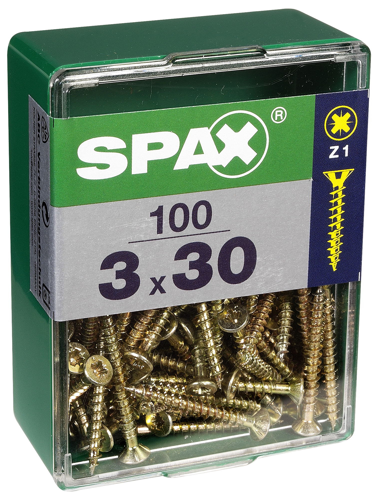 100 Tornillo para madera SPAX pozidriv con cabeza avellanada, ø 3 x L. 30 mm - 5