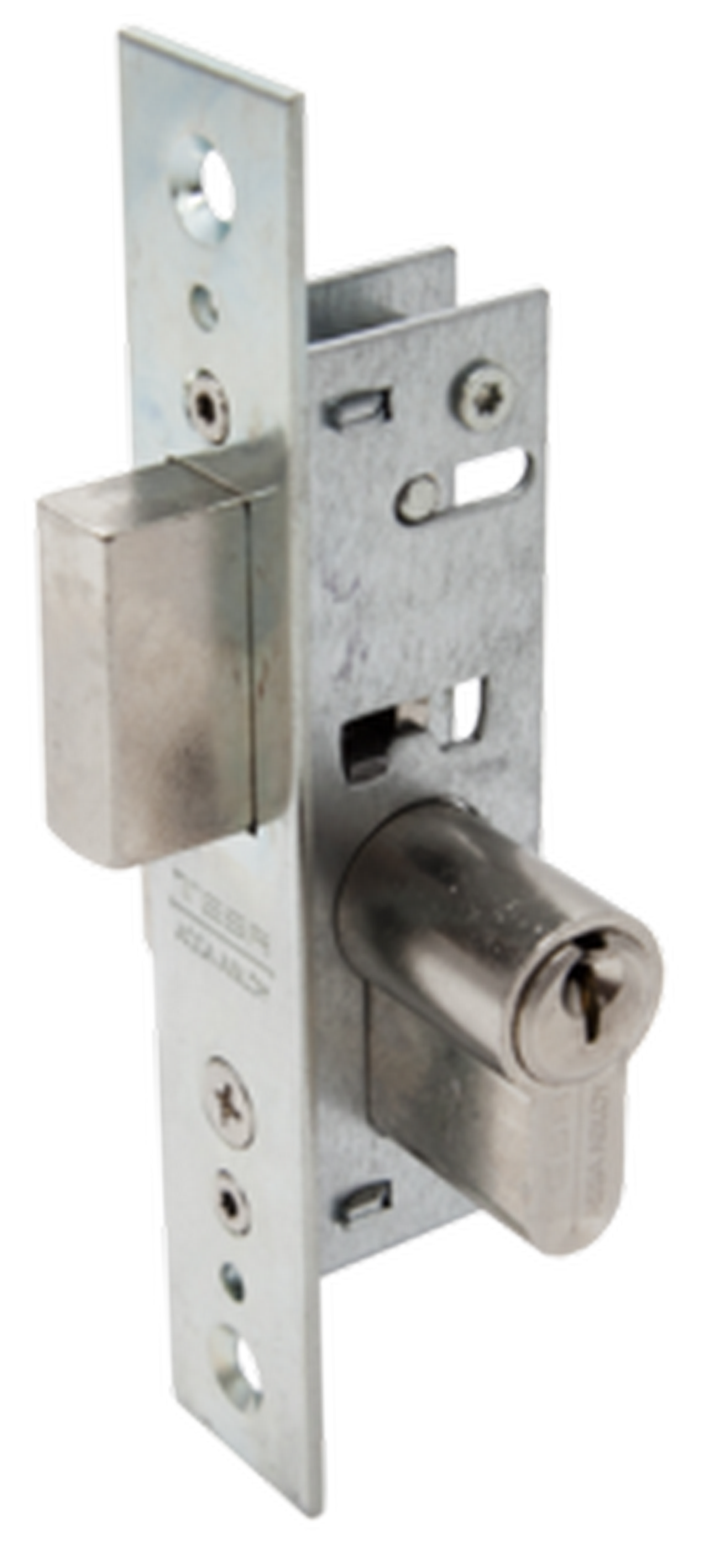 Cerradura de embutir de 13.5 mm de entrada y 65 mm entre eje de cromado