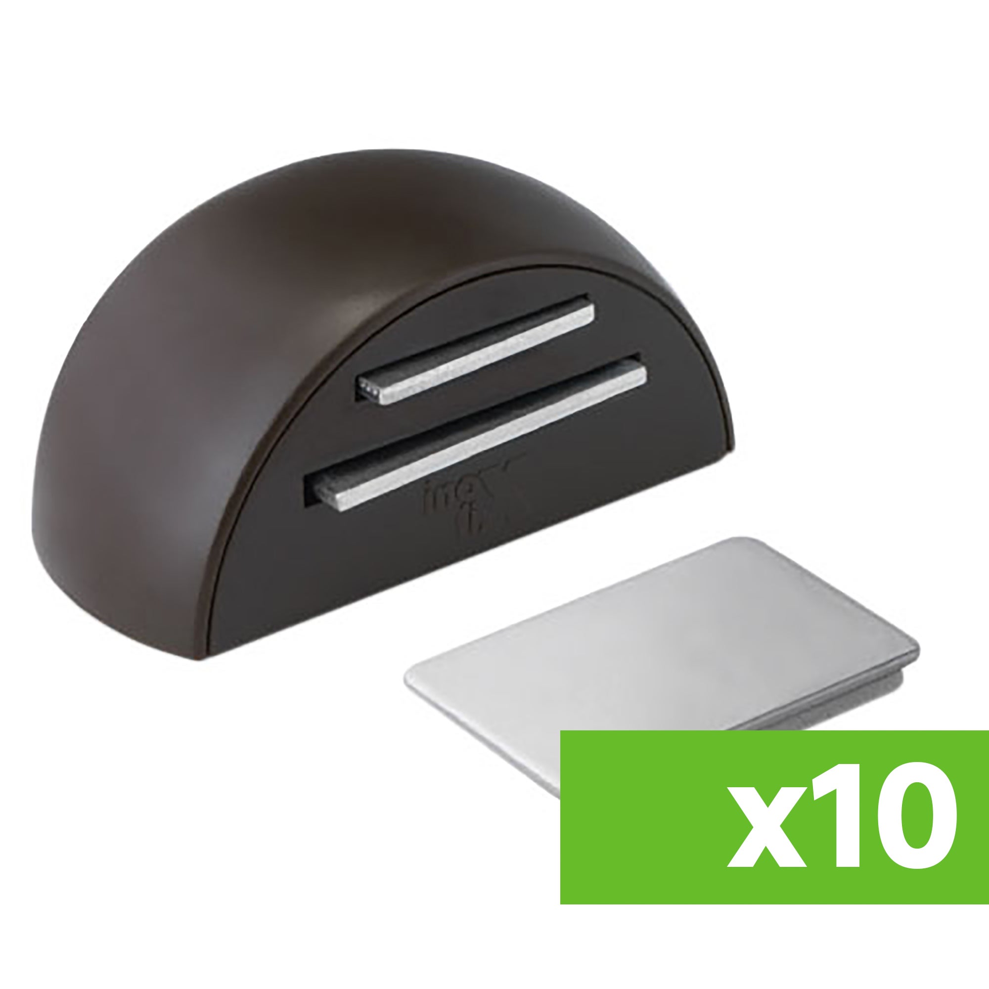 Lote 10 topes para puerta adhesivos de suelo magnéticos de color marrón