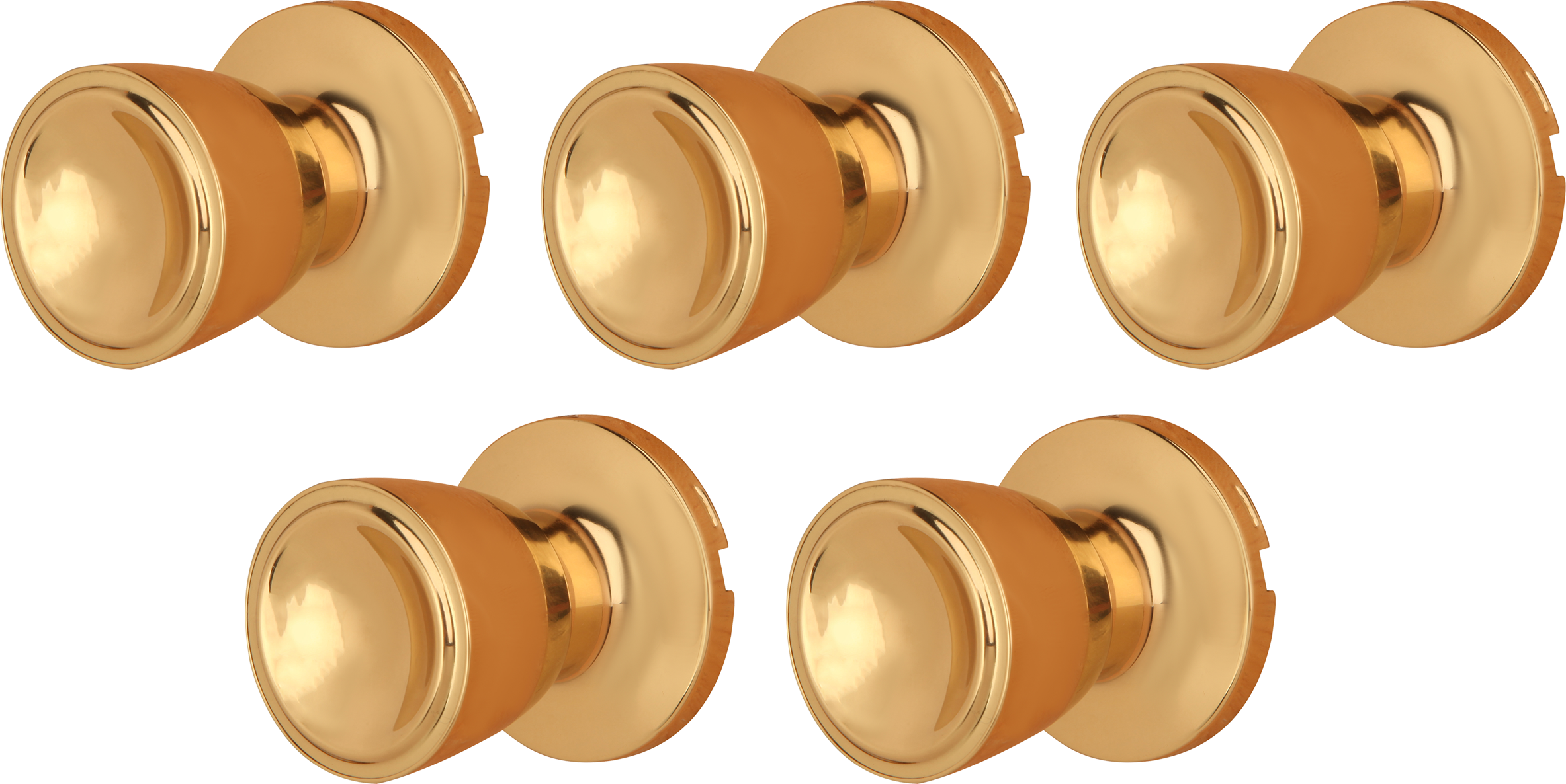 Lote 5 juegos de pomos para puerta de interior amig color dorado