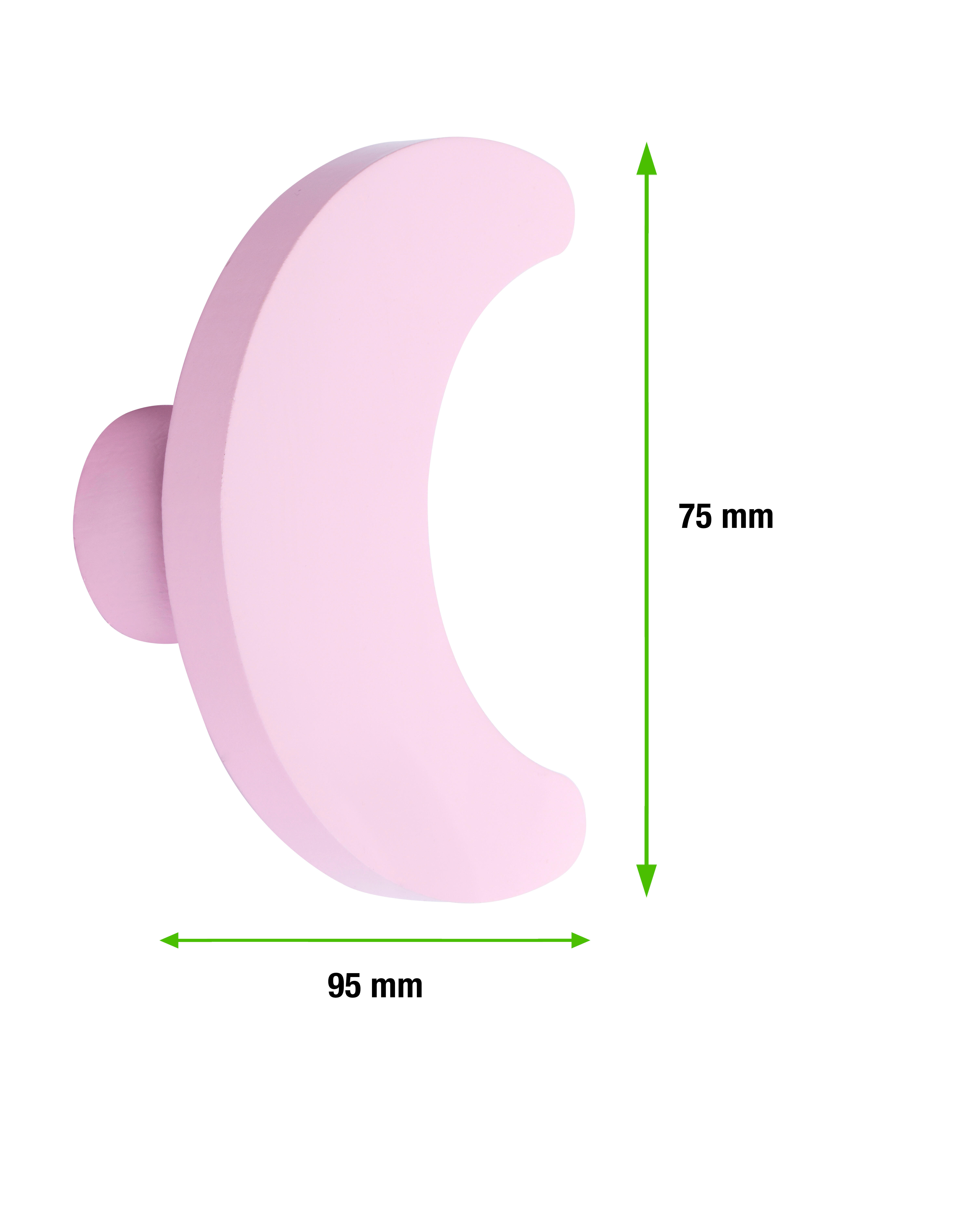 Pomo de mueble NESU forma de luna color rosa - 2