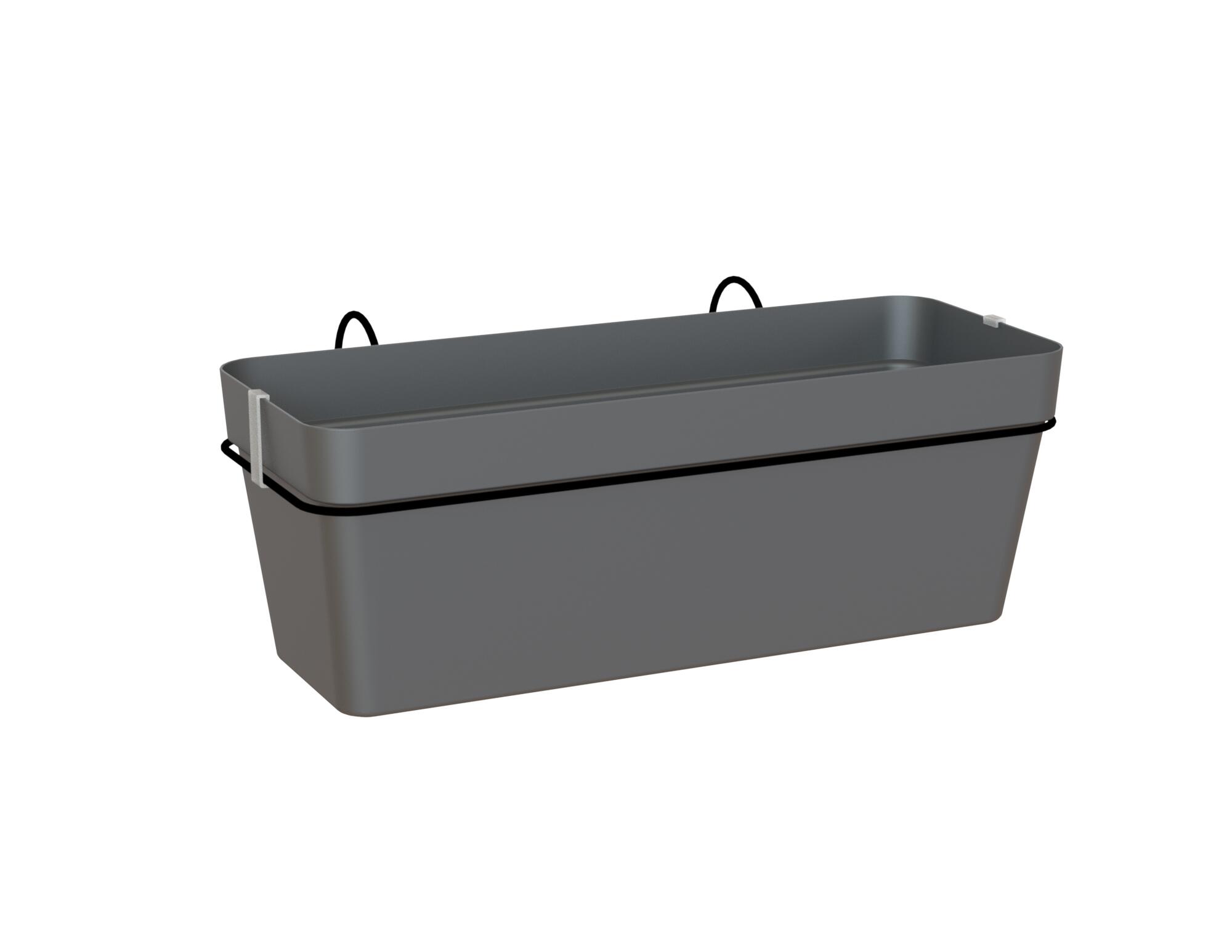 Jardinera auto riego de polipropileno capri gris / plata 28.5 x50.2x20 cm