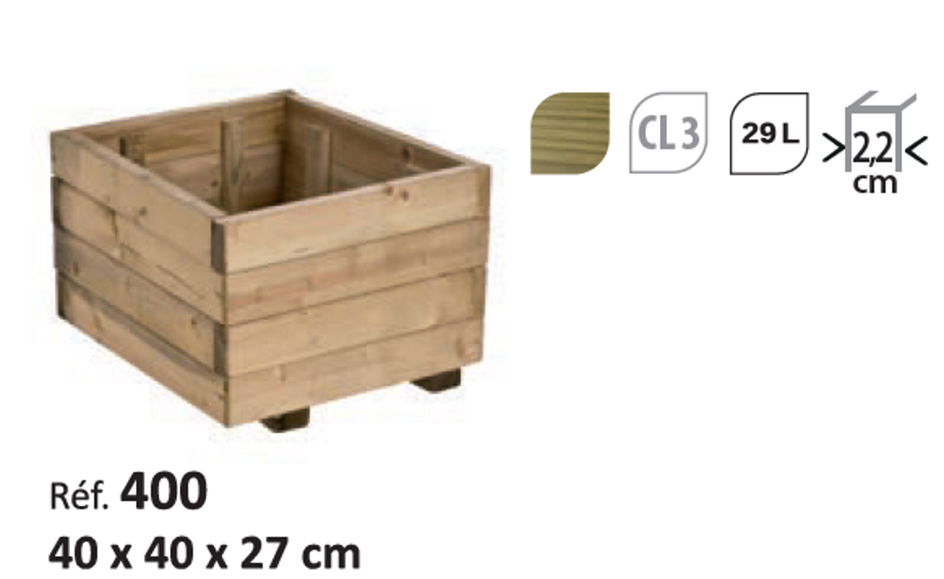 Fioriera RUSTICA FOREST STYLE in legno pino H 27 x L 40 cm - 4