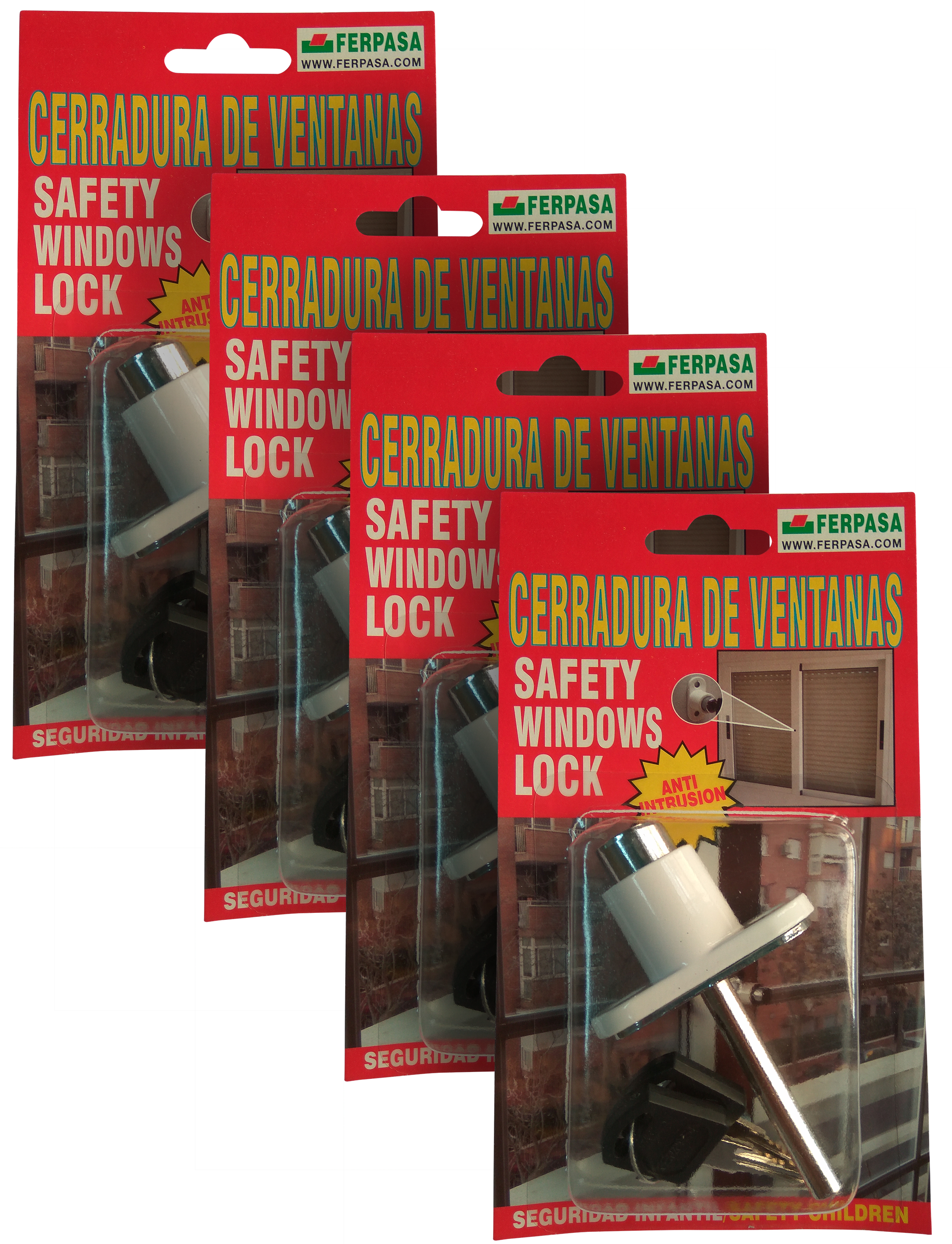 Lote de 4 cerrojos ventana de aluminio color blanco Leroy Merlin