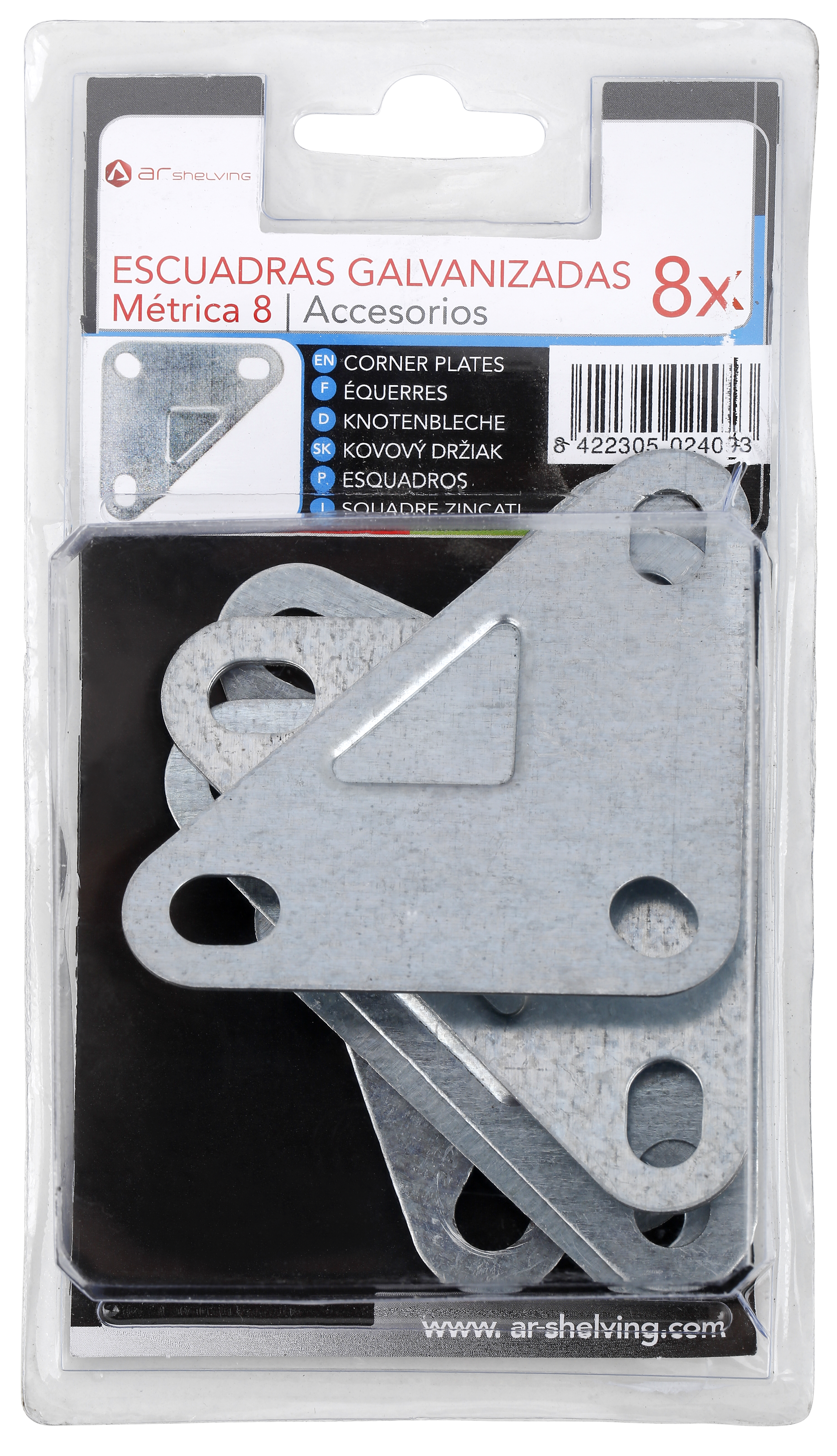 Kit 8 Esquadros REFORÇO ESTANTES MODULARES 7,2X7,2CM - 5