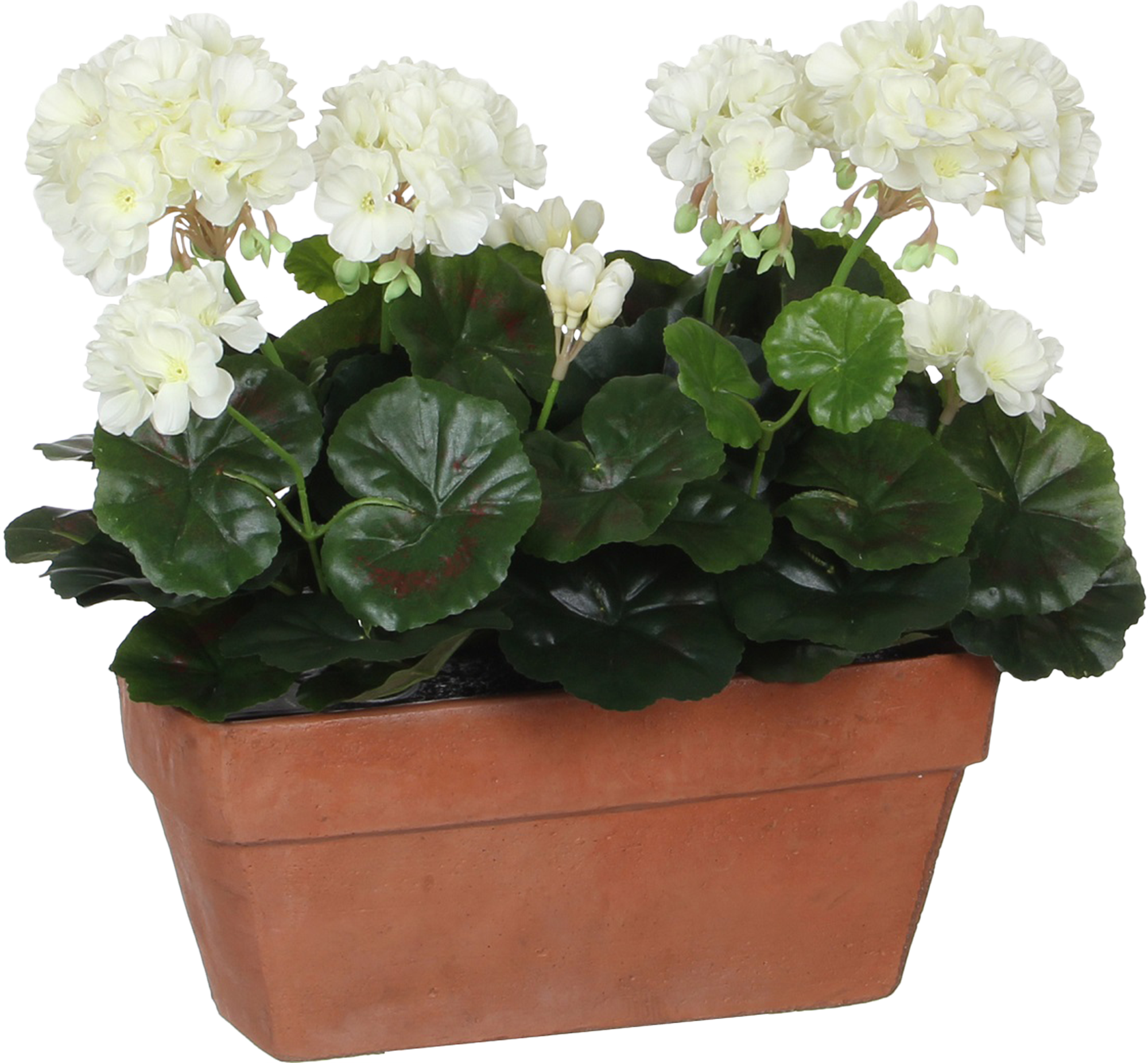 Planta artificial geranio blanco 29 cm de altura