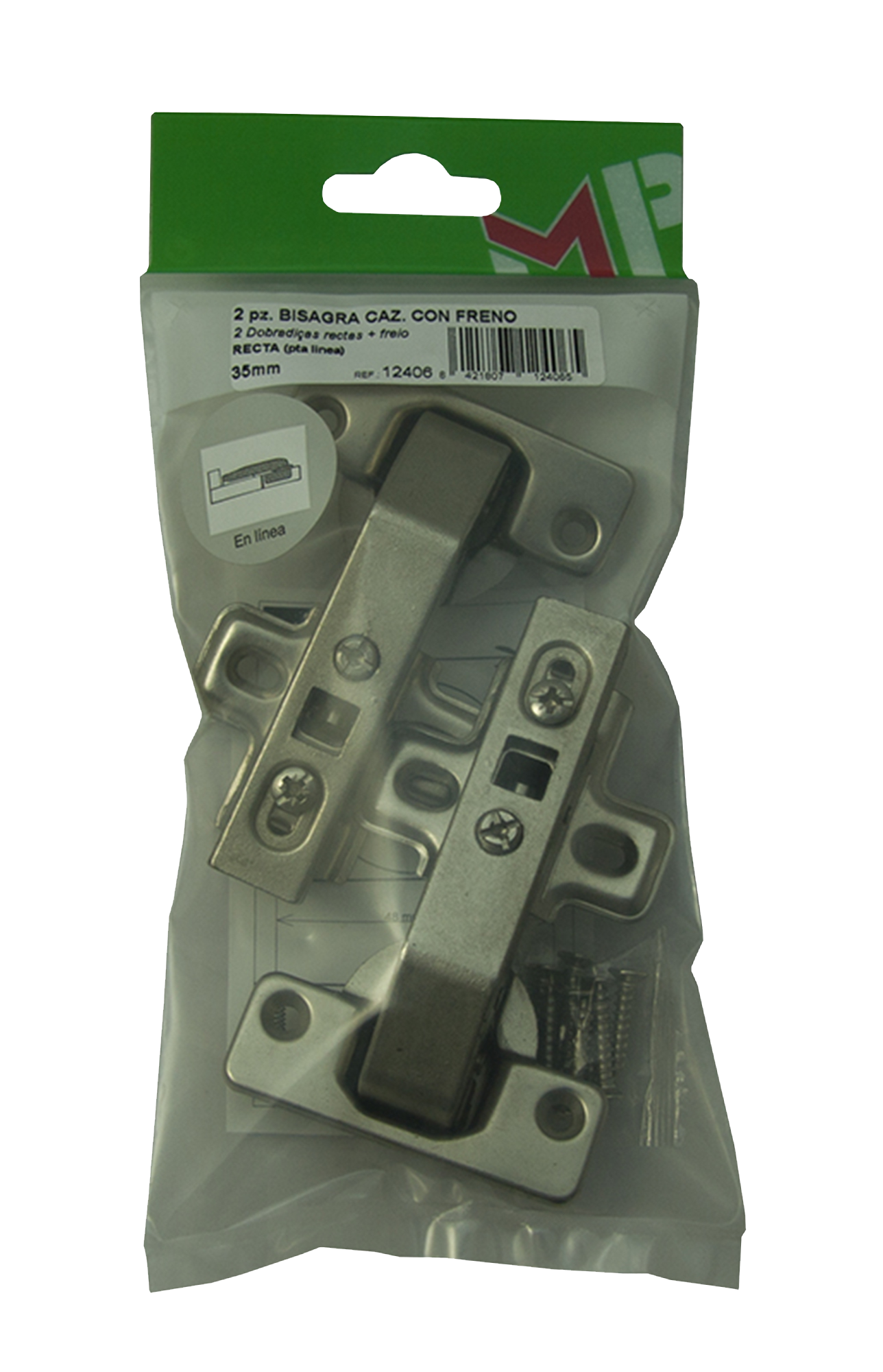 Bisagra Cazoleta 35mm clip para puerta en línea con freno - 9