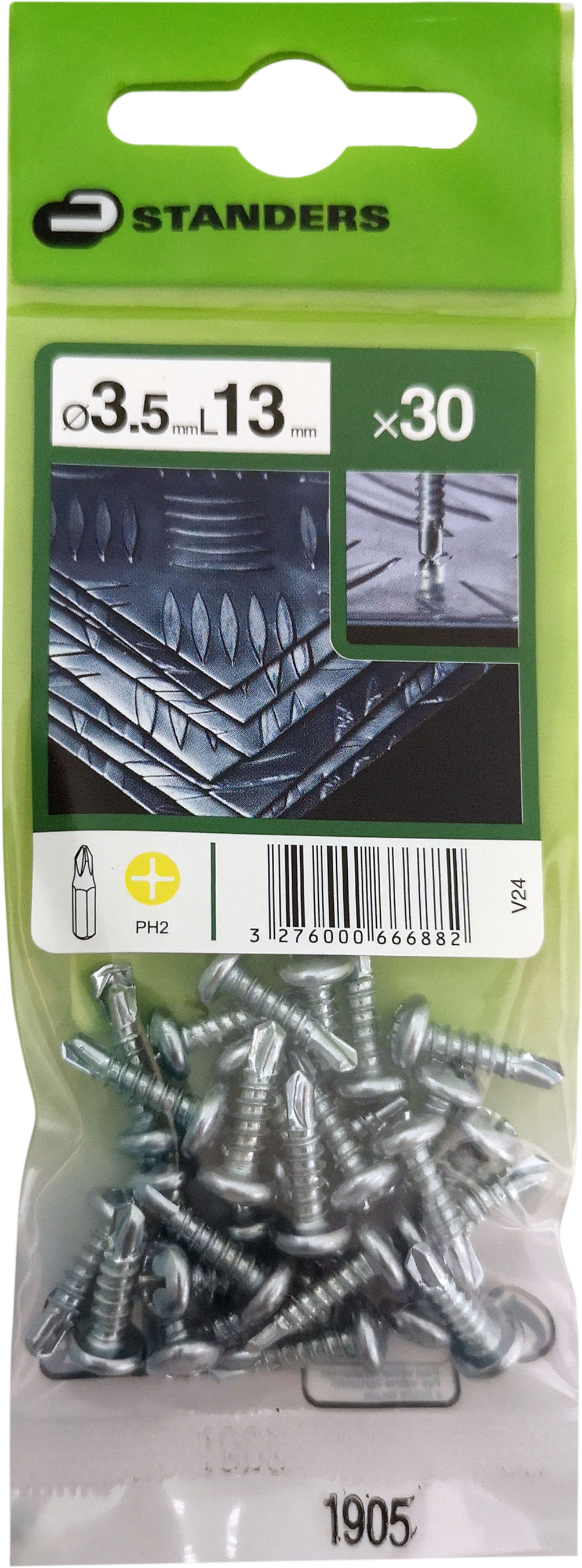 30 Tornillo para metal STANDERS phillips con cabeza abombada, ø 3.5 x L. 13 mm - 4