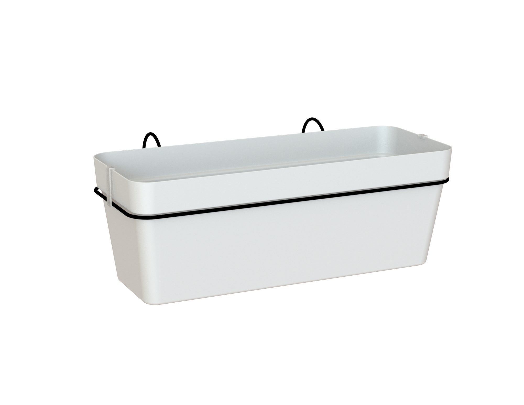 Kit jardinera reserva agua soporte capri blanco 50x30x18cm