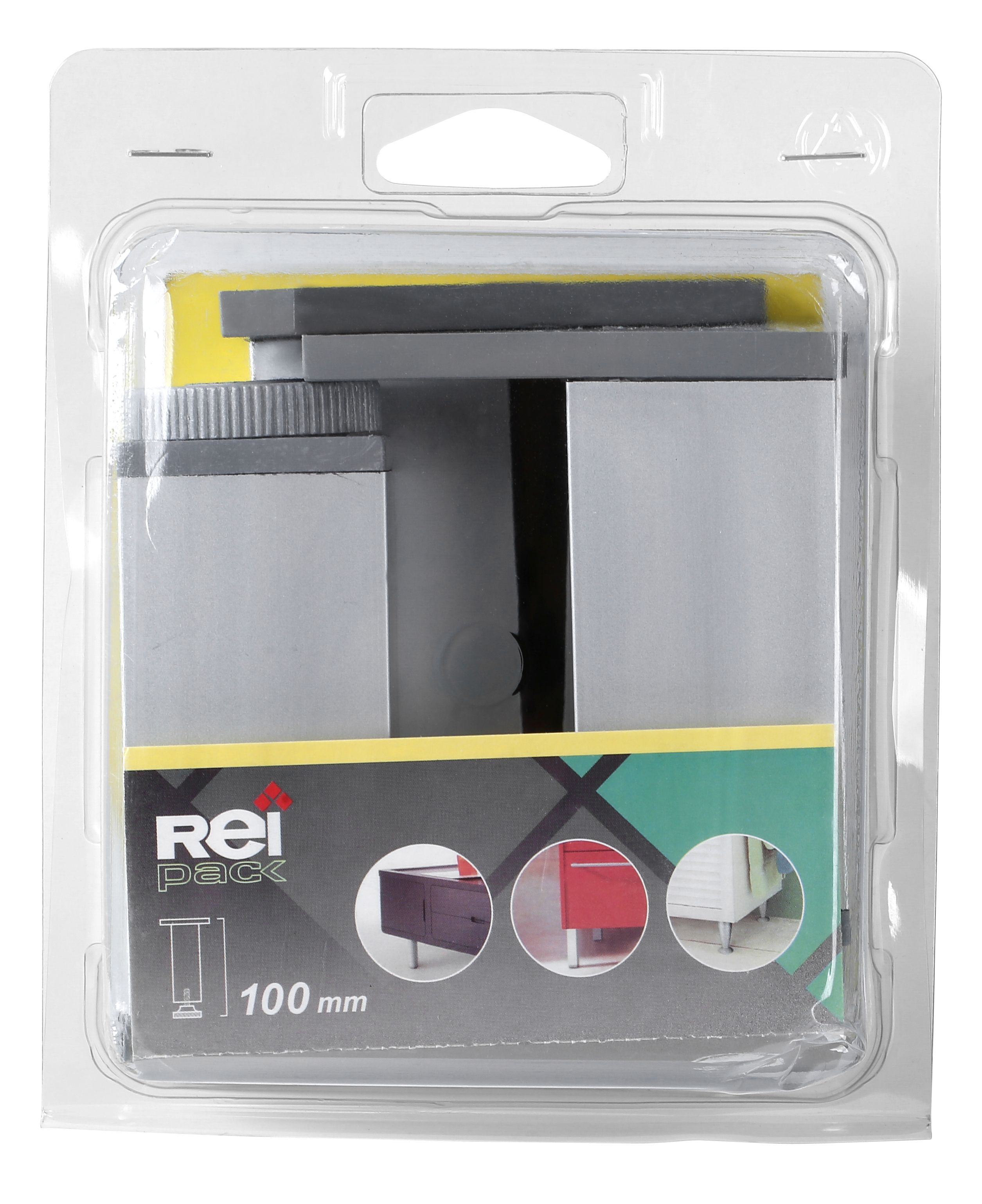 4 Pata para mueble de aluminio con altura regulable color gris altura 10 cm - 7