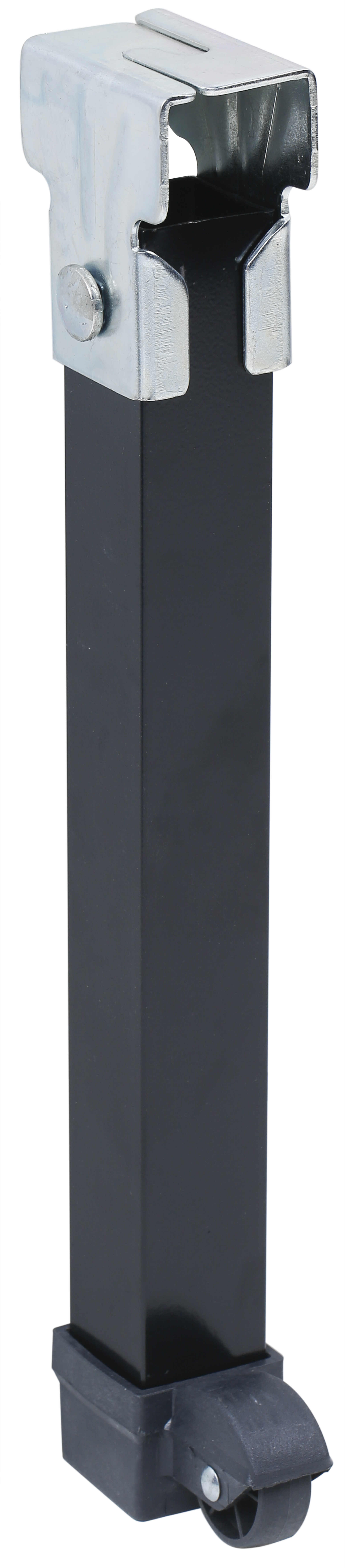 Lote 4 Pés Quadrados Aço com Rodas Altura 170mm 30x30 Preto - 2