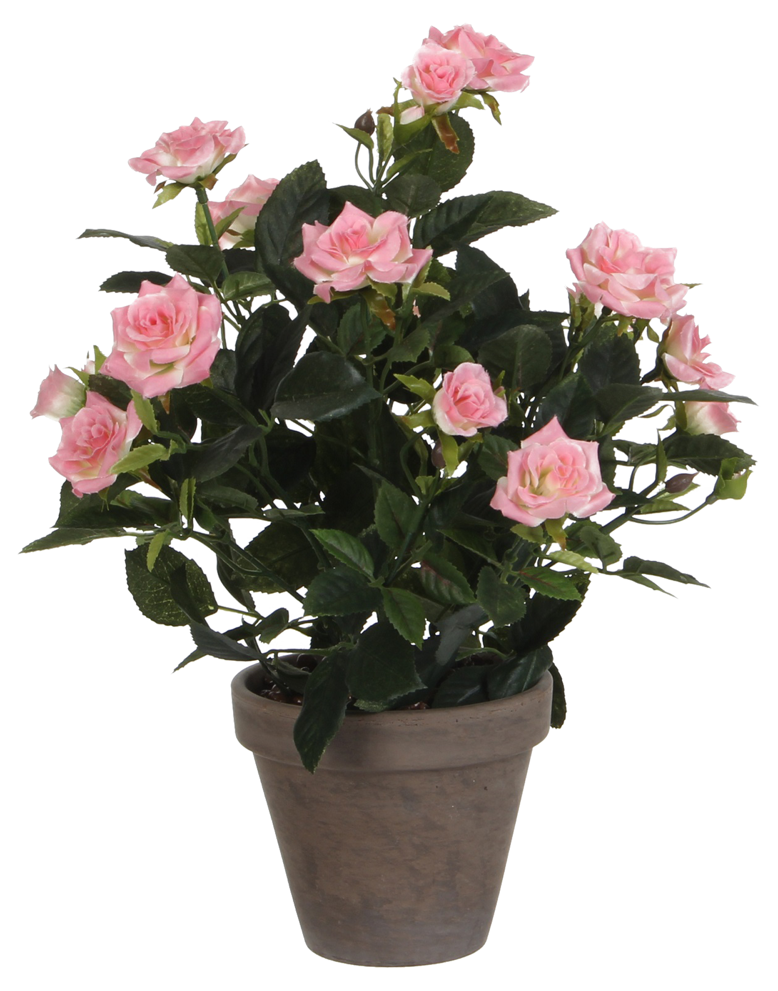 Planta artificial mini rosal rosa de 33 cm de altura