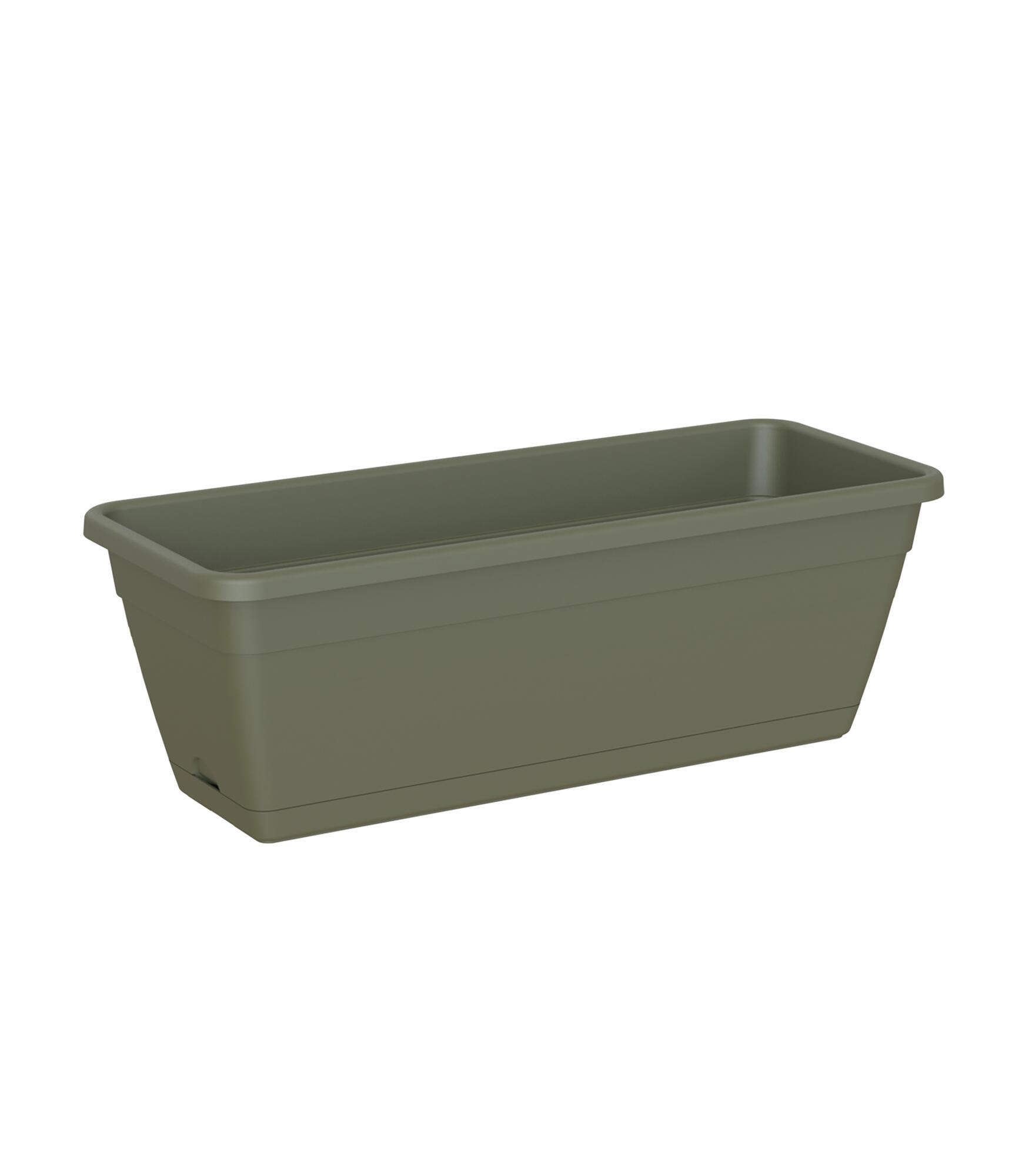 Jardinera auto riego de polipropileno venezia verde 31.5x10.5x12cm