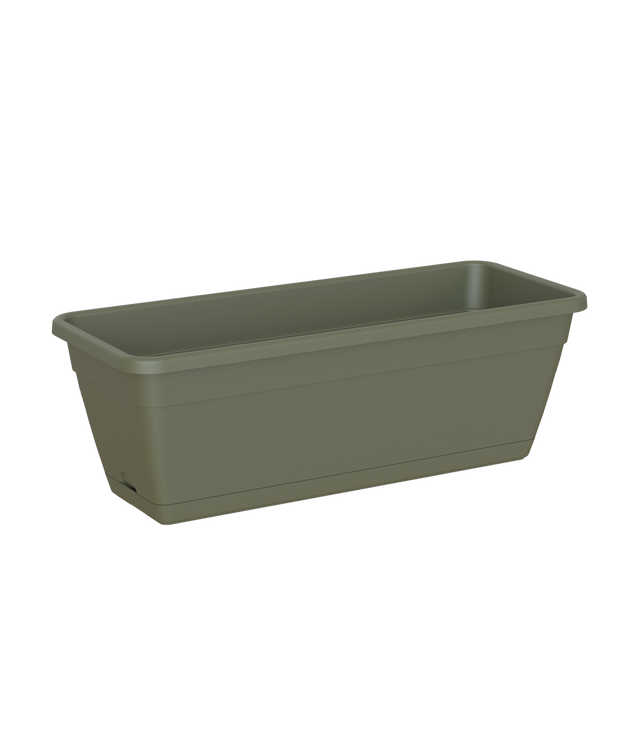 Jardinera auto riego rectangular de polipropileno ARTEVASI Venezia 31.5 x 12 x 10.5 cm verde mate