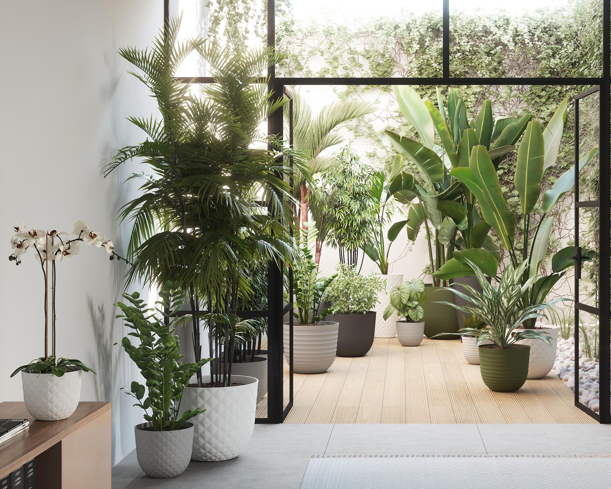 Maceta redonda de polipropileno HAVANA TROPICAL granito 30x24,9 cm - 2