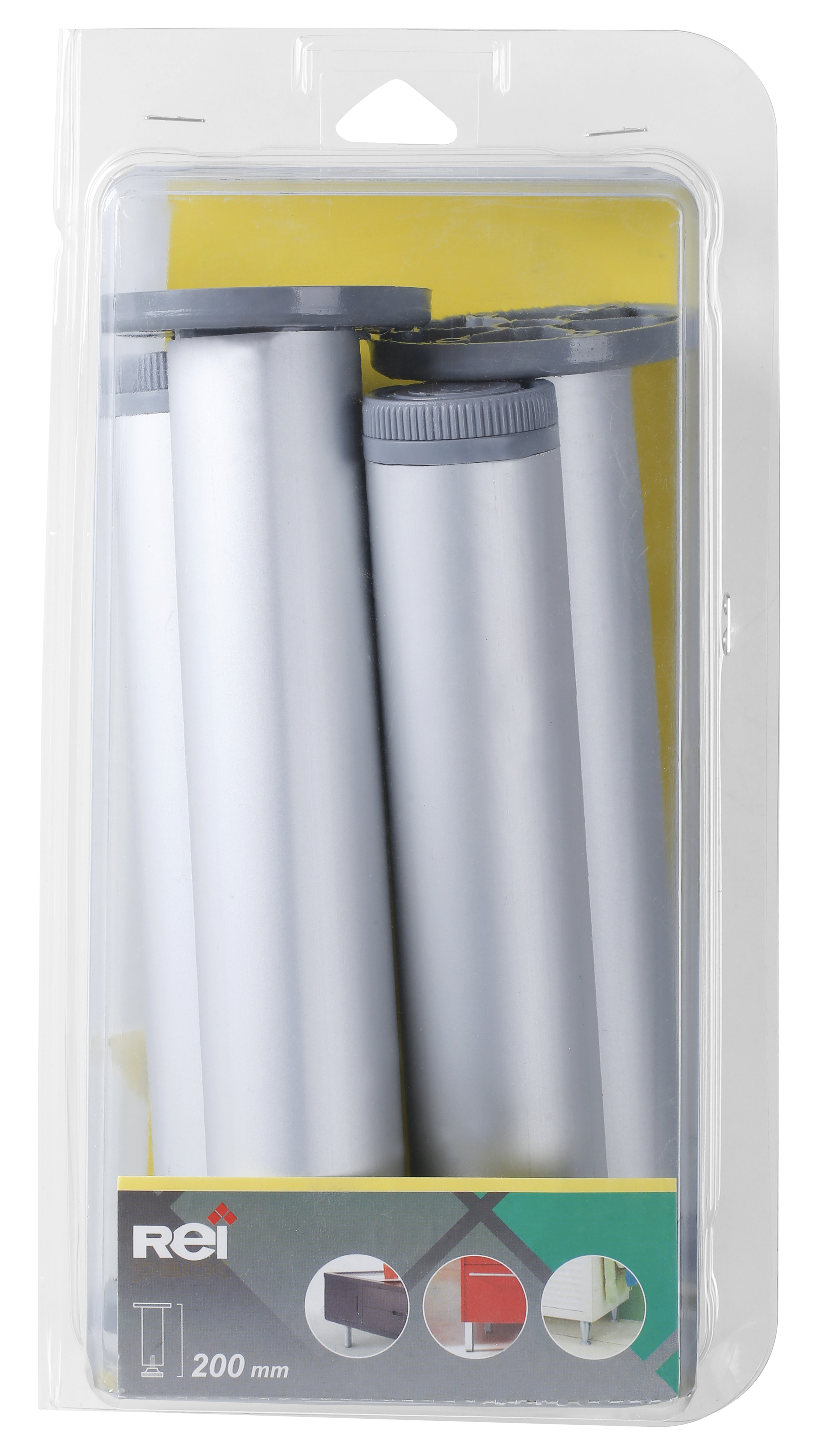 4 pés redondos alumínio 200x40 mm - 7