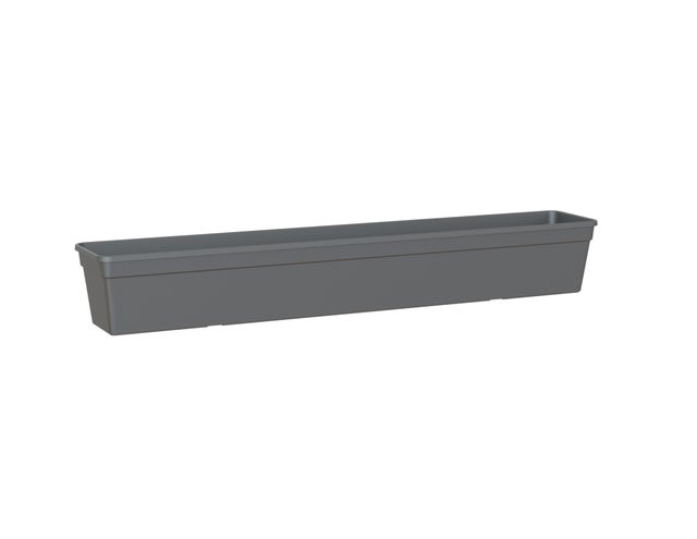 Jardinera rectangular de polipropileno ARTEVASI Madagascar 98.8 x 14.1 x 17 cm gris
