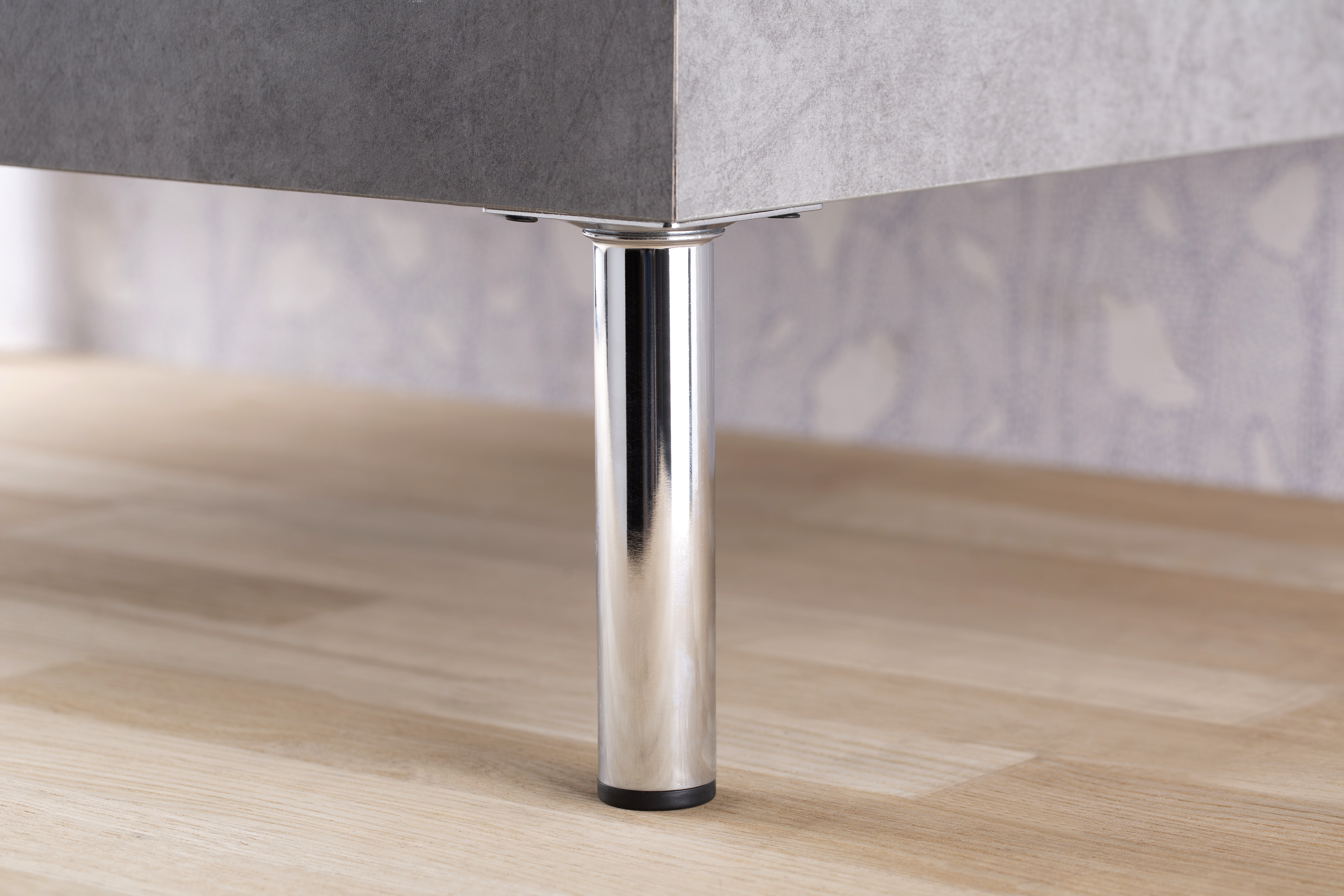 Pata para mueble de acero color gris altura 15 cm - 2