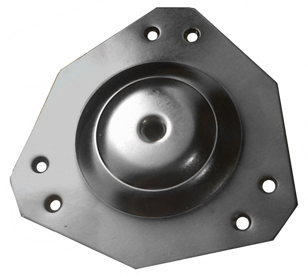 Placa para pata de acero de 128x11.6 mm y carga max. de 30 kg, rosca M 10 - 4