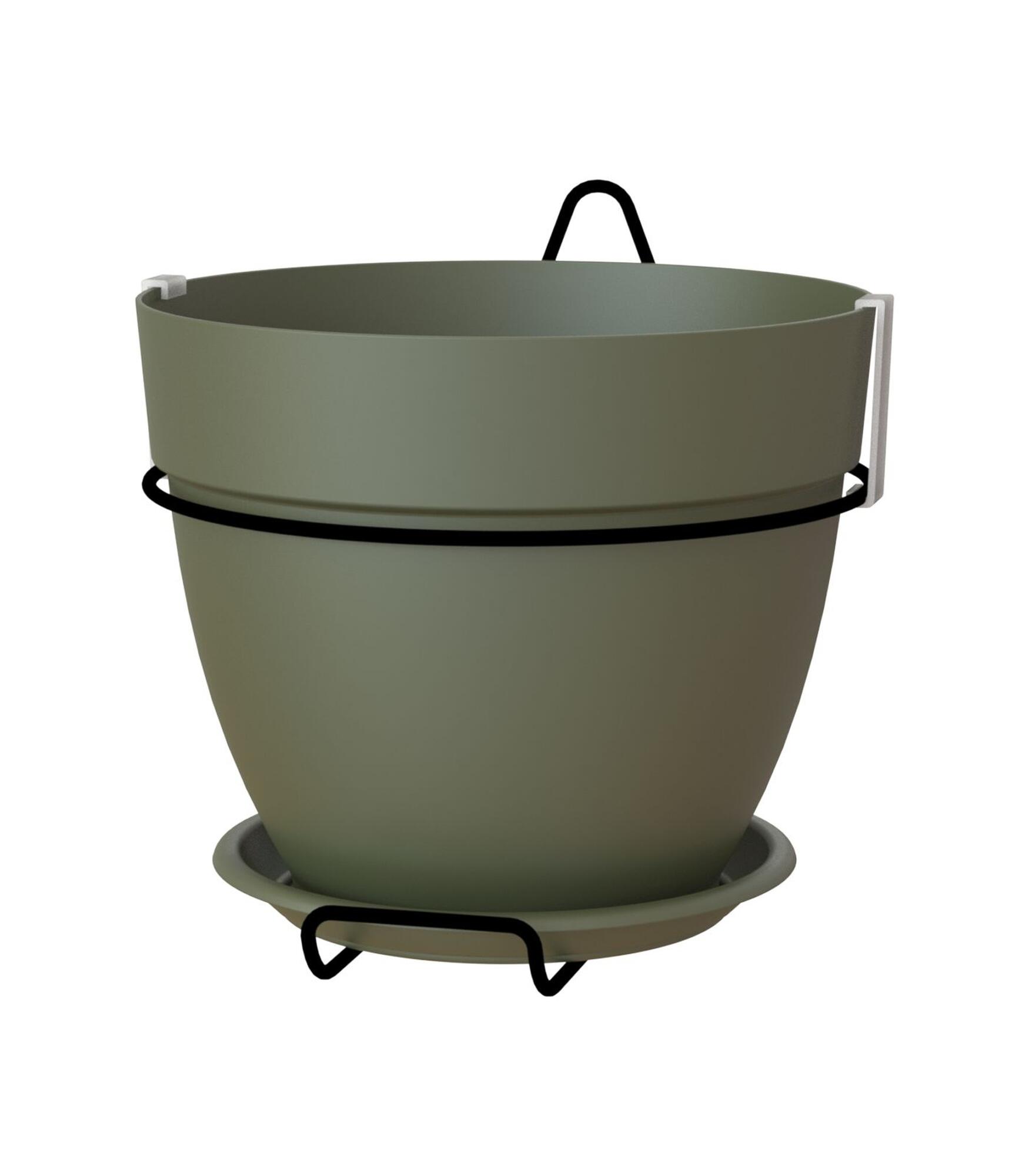 Kit de macetero y soporte para pared de polipropileno capri verde 20x20x19 cm