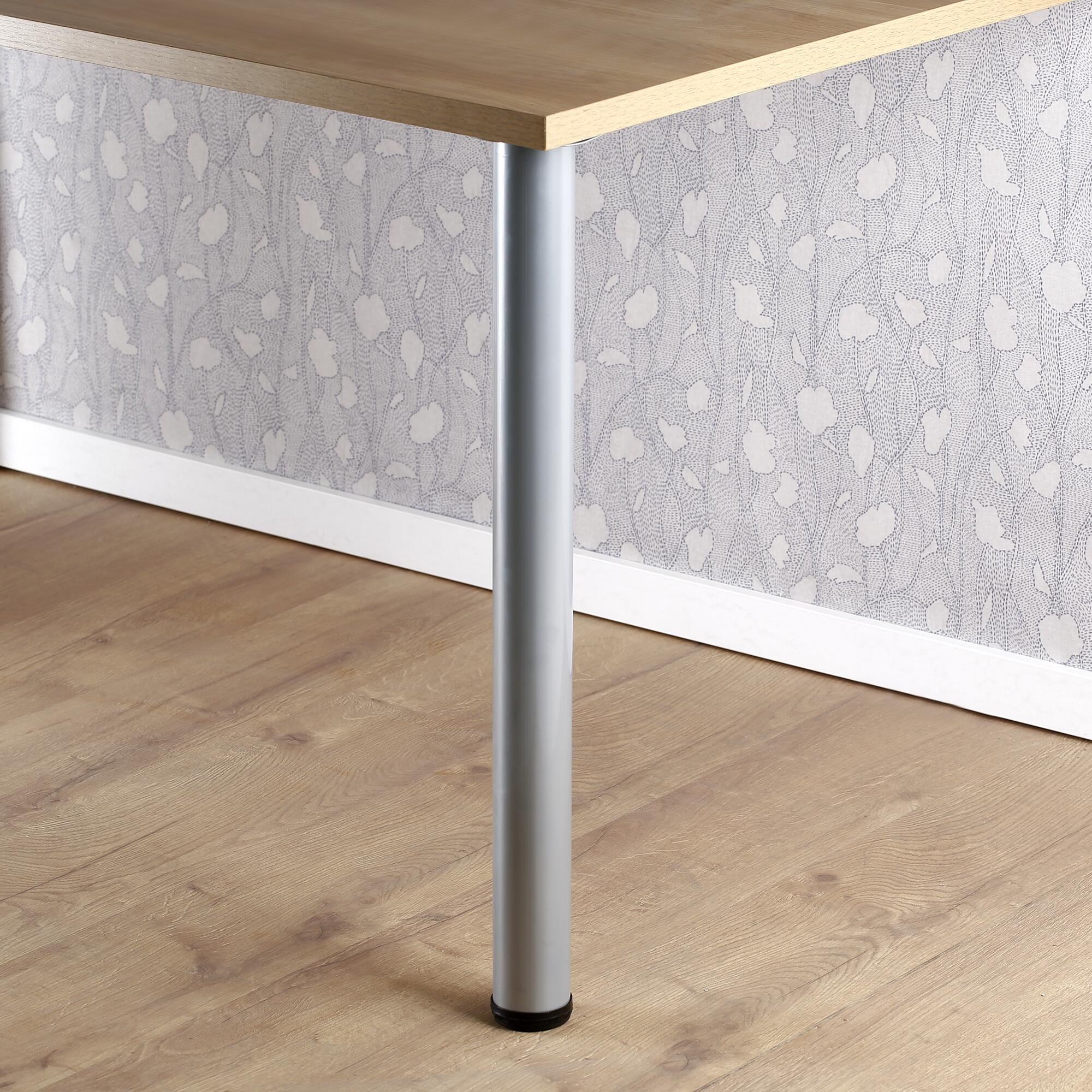 4 Pata para mesa o escritorio de acero con altura regulable color gris altura 70 - 73 cm - 4