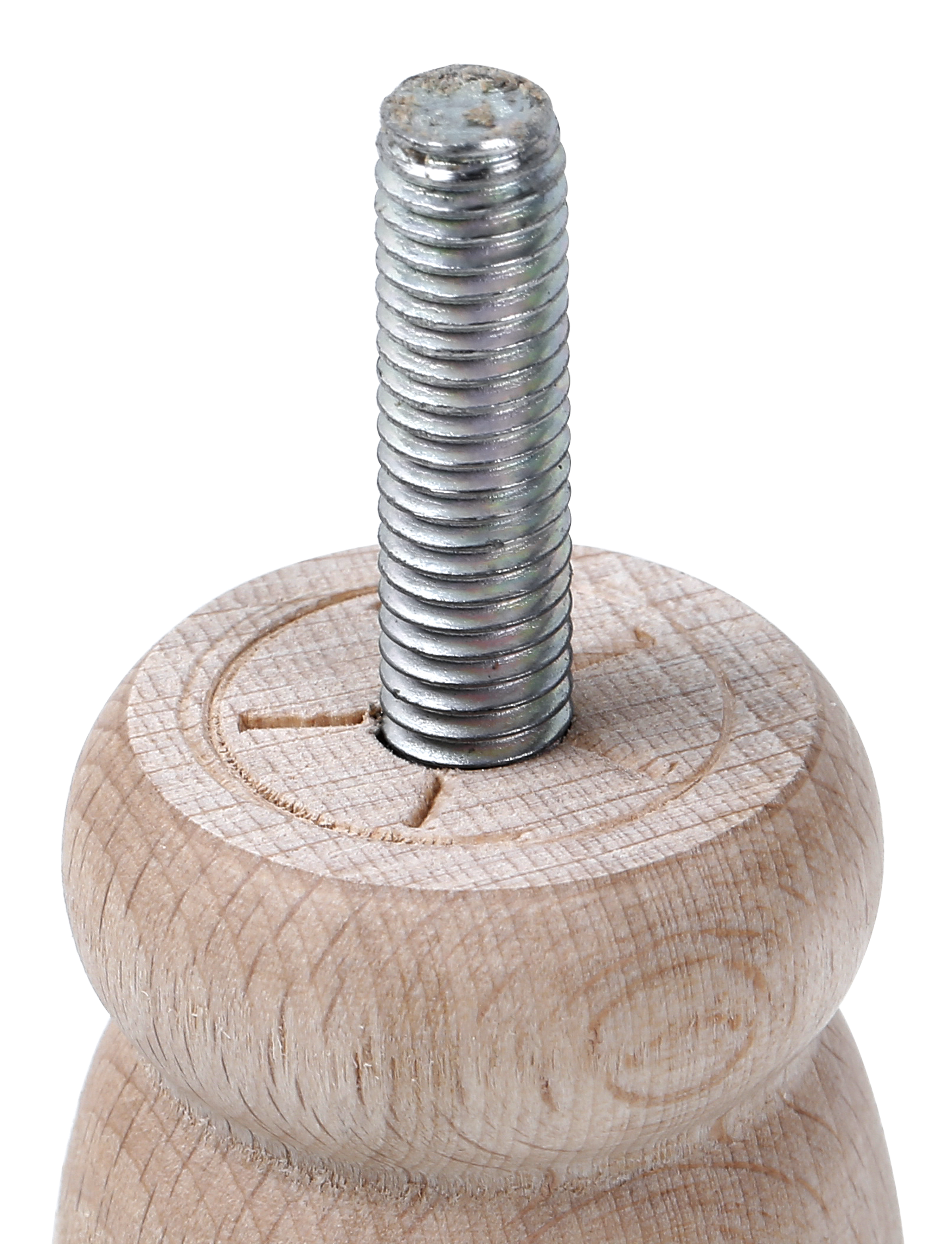 Pé Redondo Madeira Altura 55mm Diâmetro 36mm Faia sem Verniz - 3