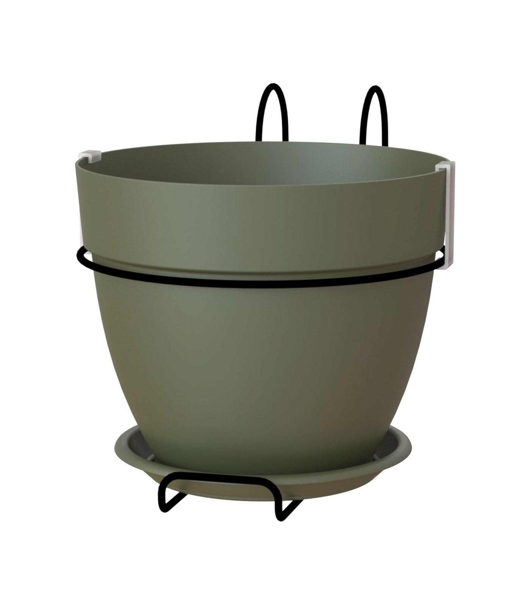 Kit de macetero y soporte de polipropileno capri verde 20x20x19 cm