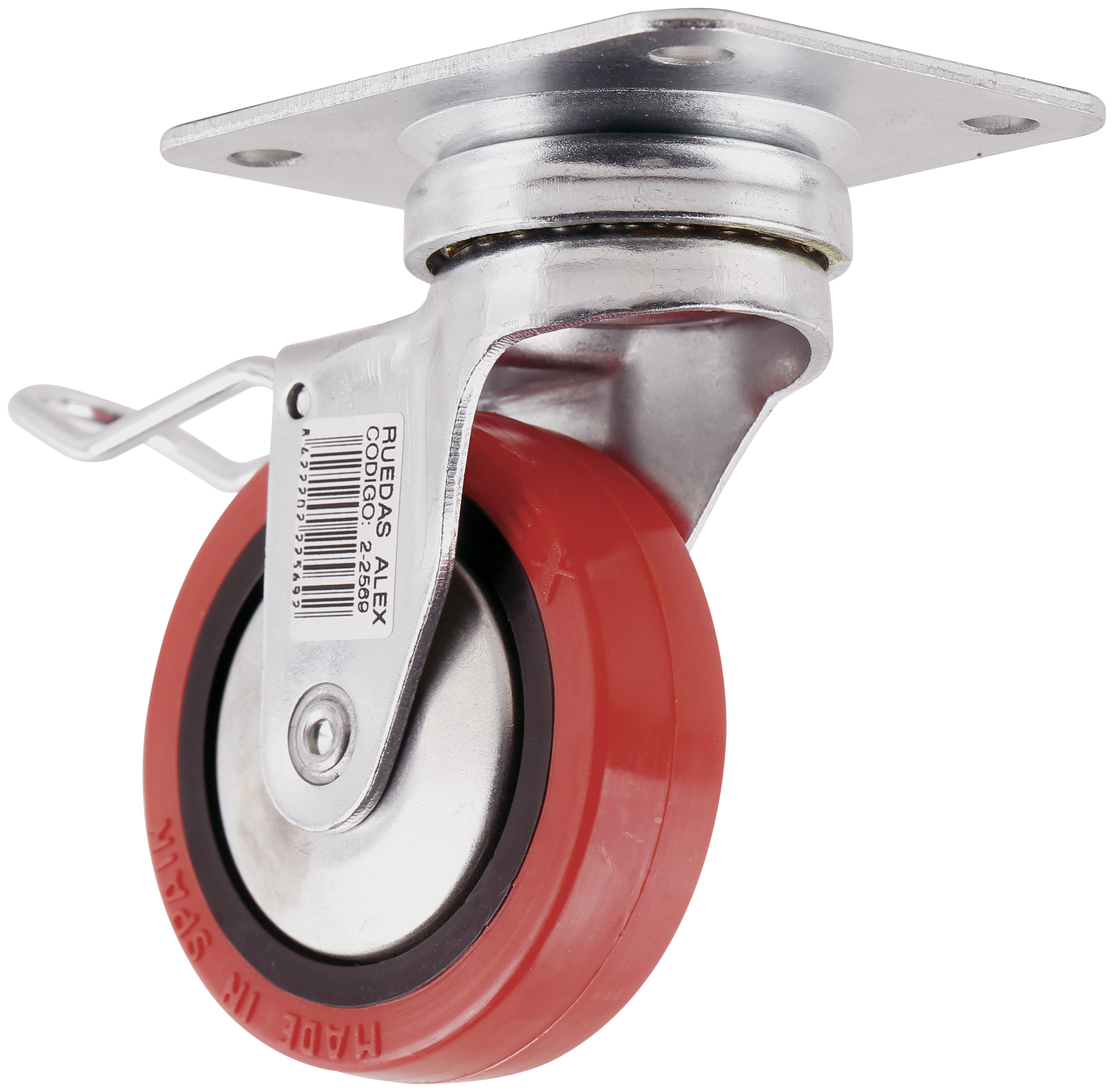 1 rueda giratoria con freno con placa , ø 60 mm, peso max. 40 Kg - 3