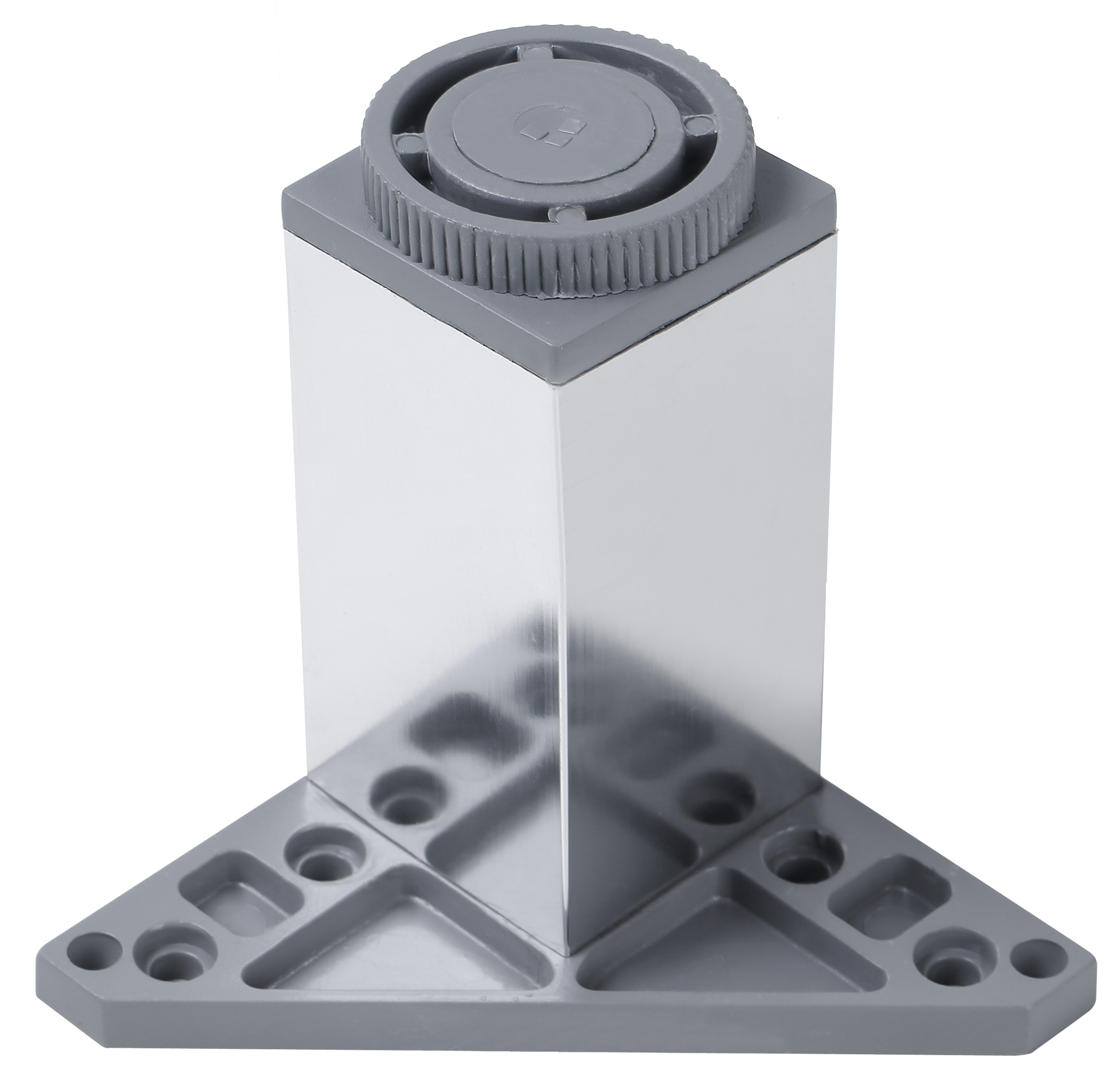 Pata para mueble de aluminio con altura regulable color gris altura 10 cm - 4