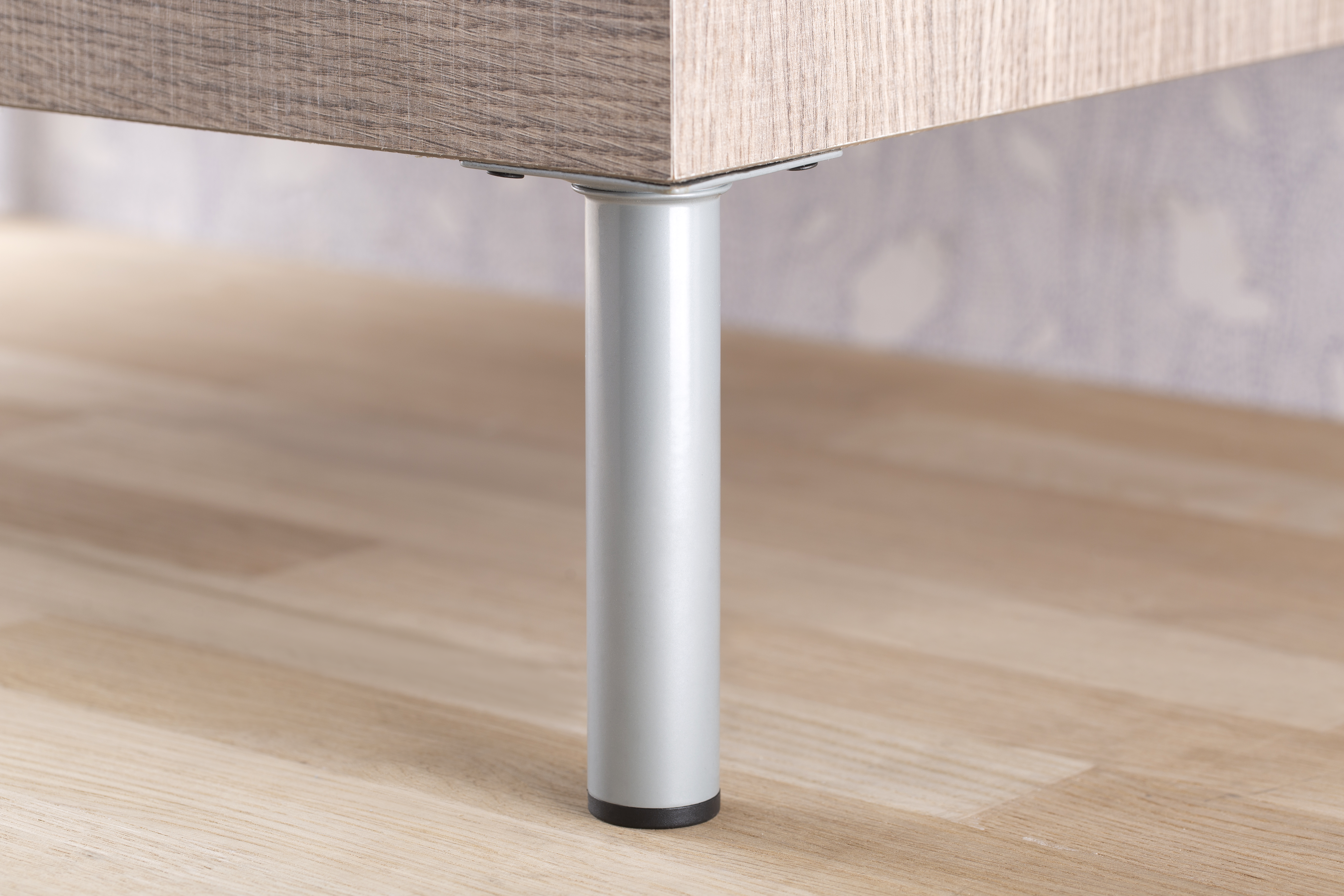 Lote 4 PÉS AÇO REDONDO ALTO 150 D30 CROMADO MATE - 3