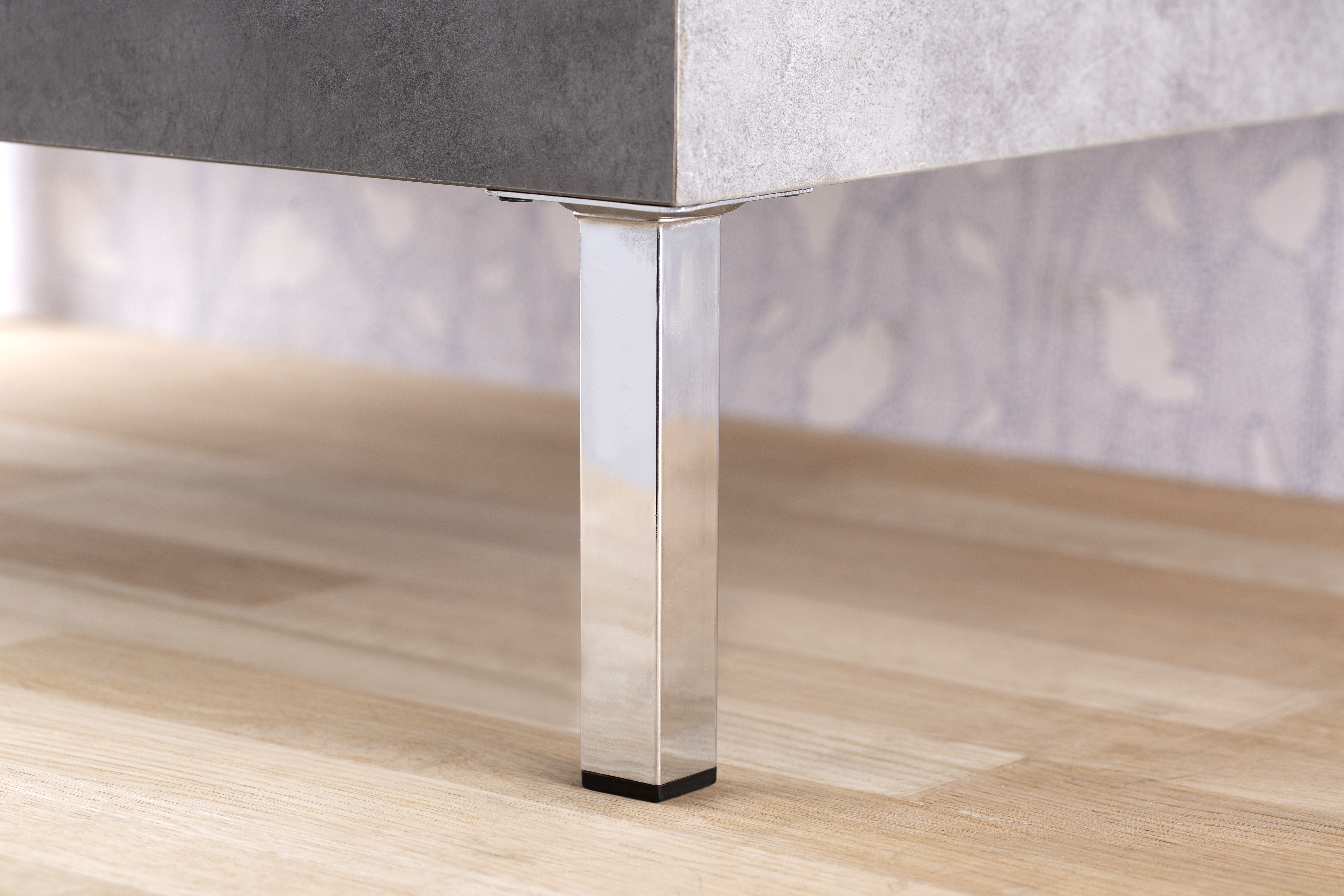 Pata para Mueble de acero color cromo altura 15 cm - 3