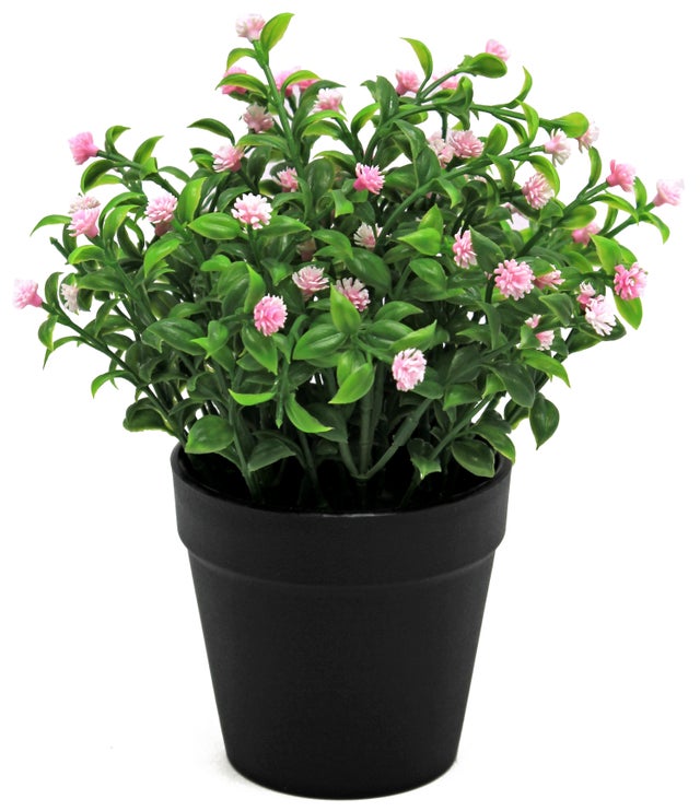 Mix de planta artificial de 24 cm en maceta negra de Ø 10 cm