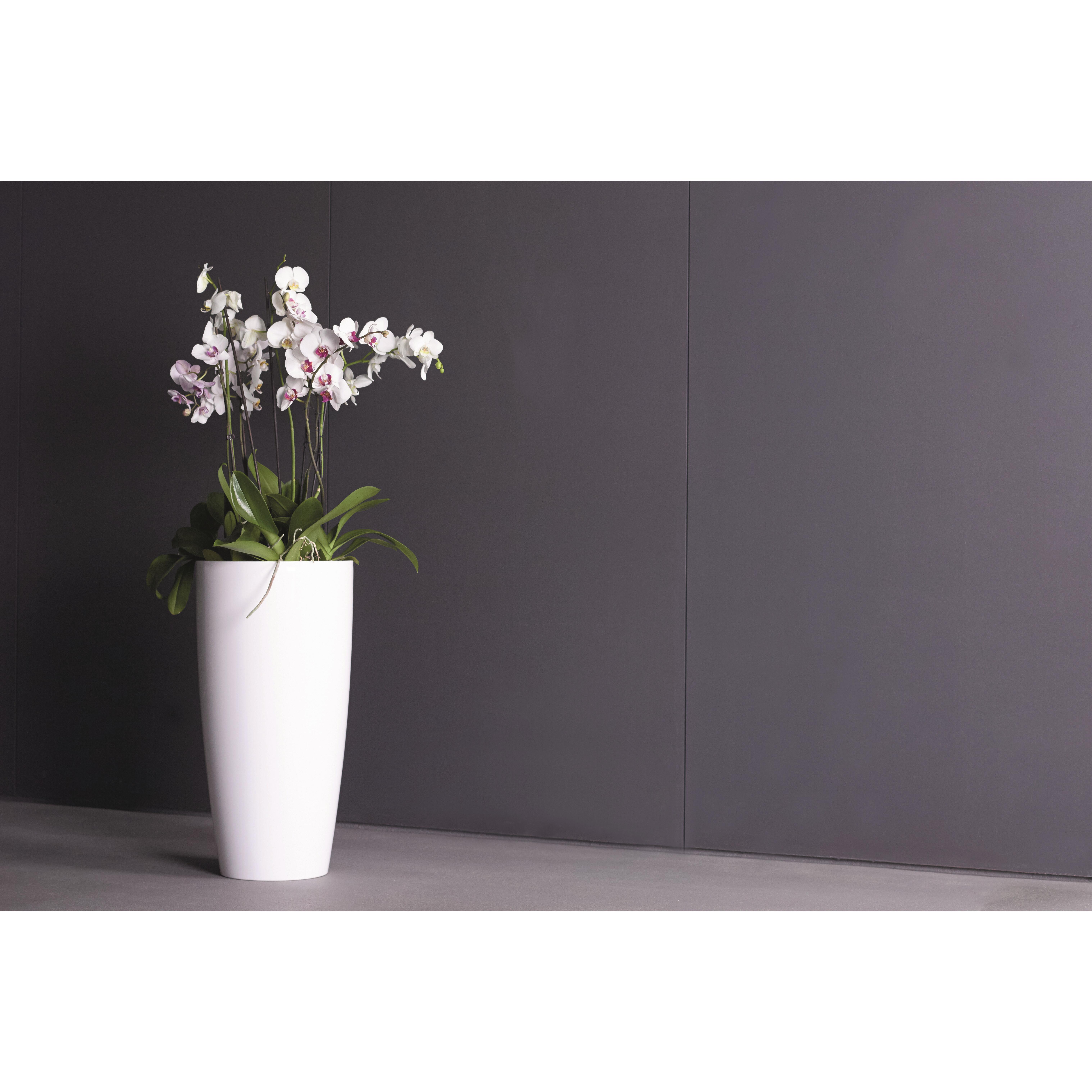 Maceta redonda de resina ARTEVASI Santorini ø 33 cm y 65 cm altura gris - 2