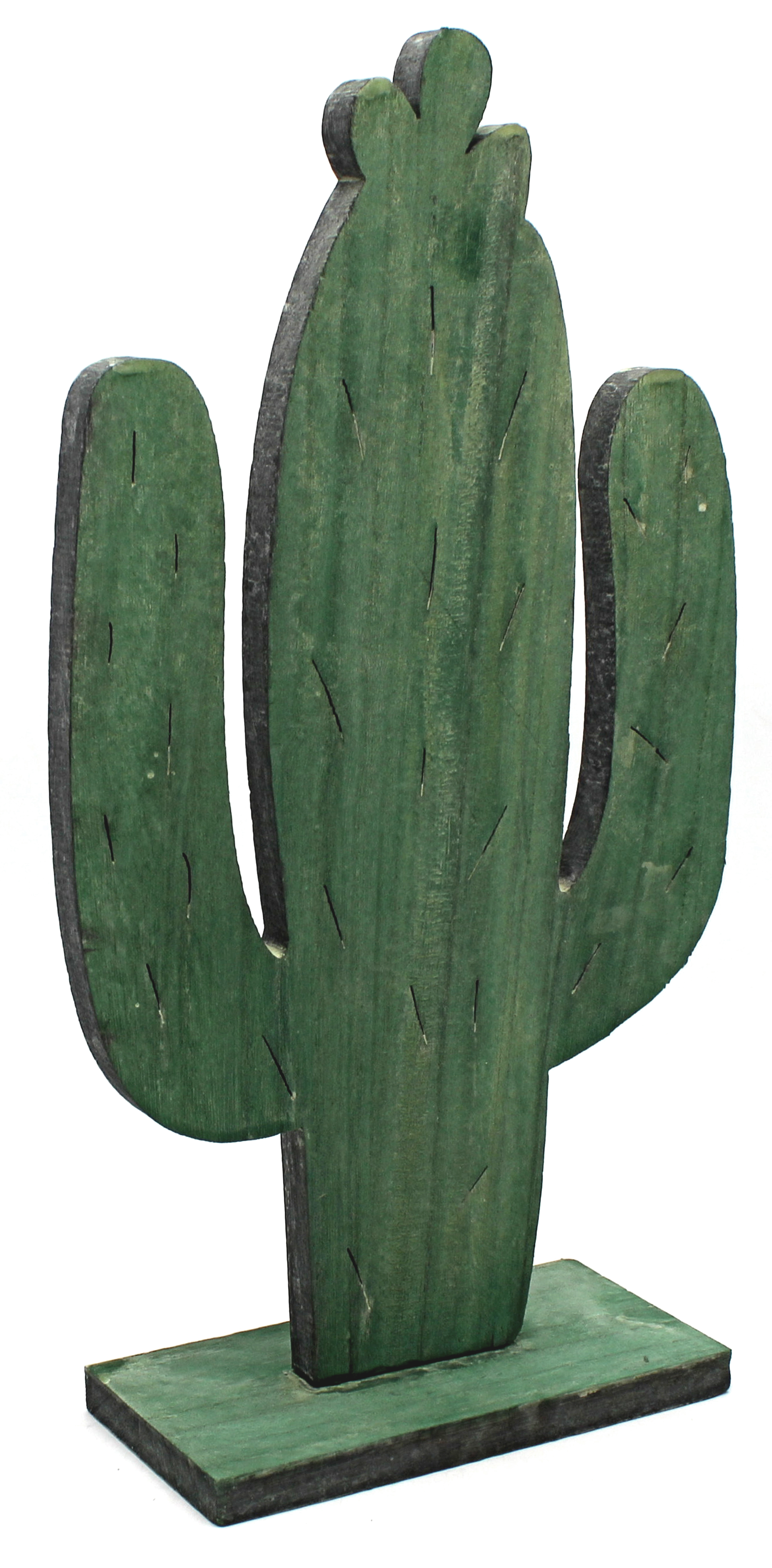 Figura decorativa cactus con base de 19.5 cm verde