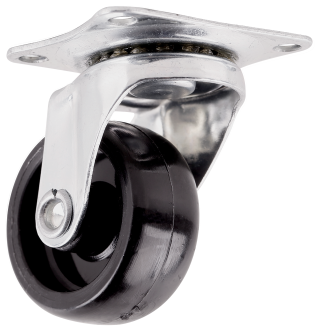 Roda interior sem travão 360º 30MM 14KG PRETO BRILHO