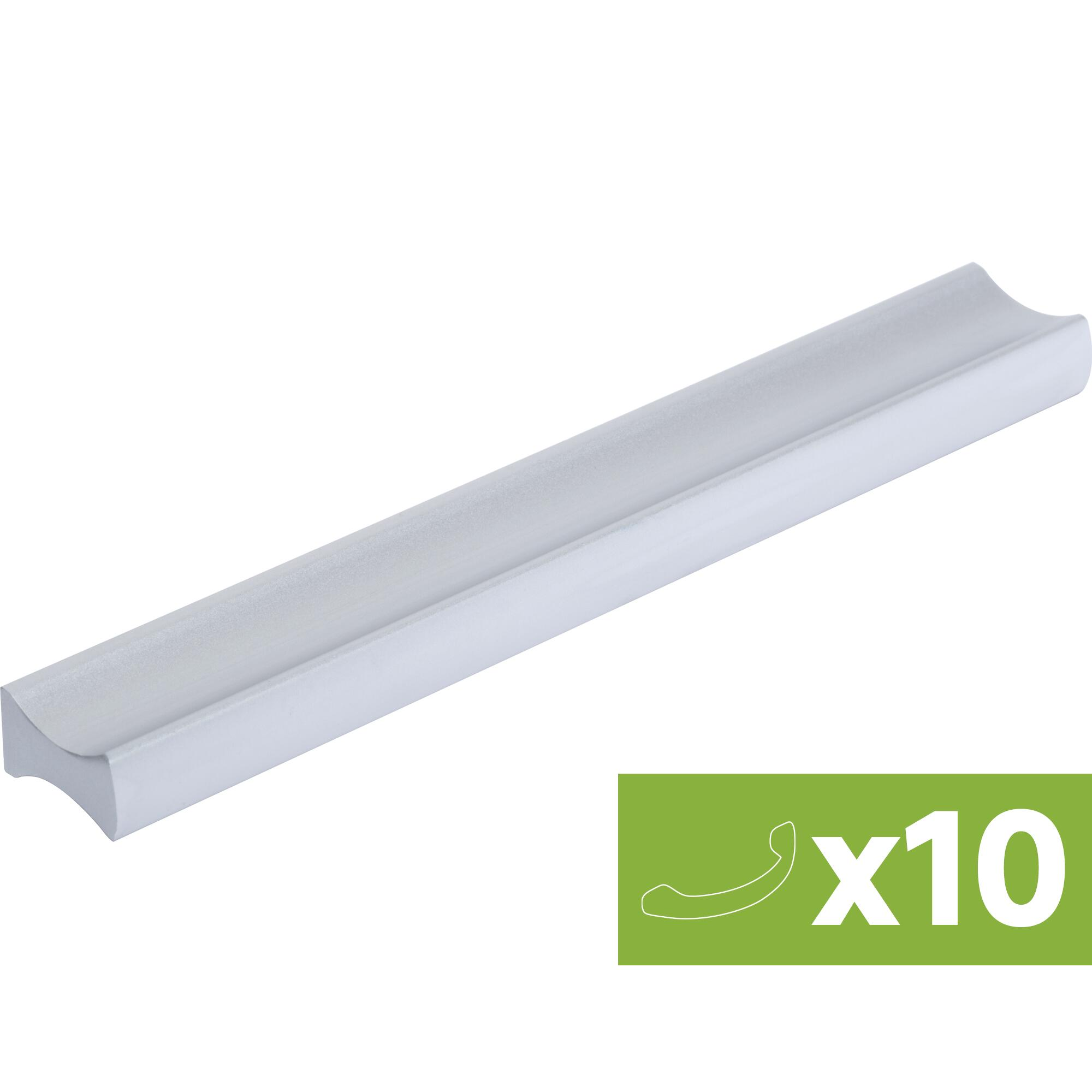 Lote 10 tiradores de muebles de aluminio anodizado de 96 mm distancia entre ejes
